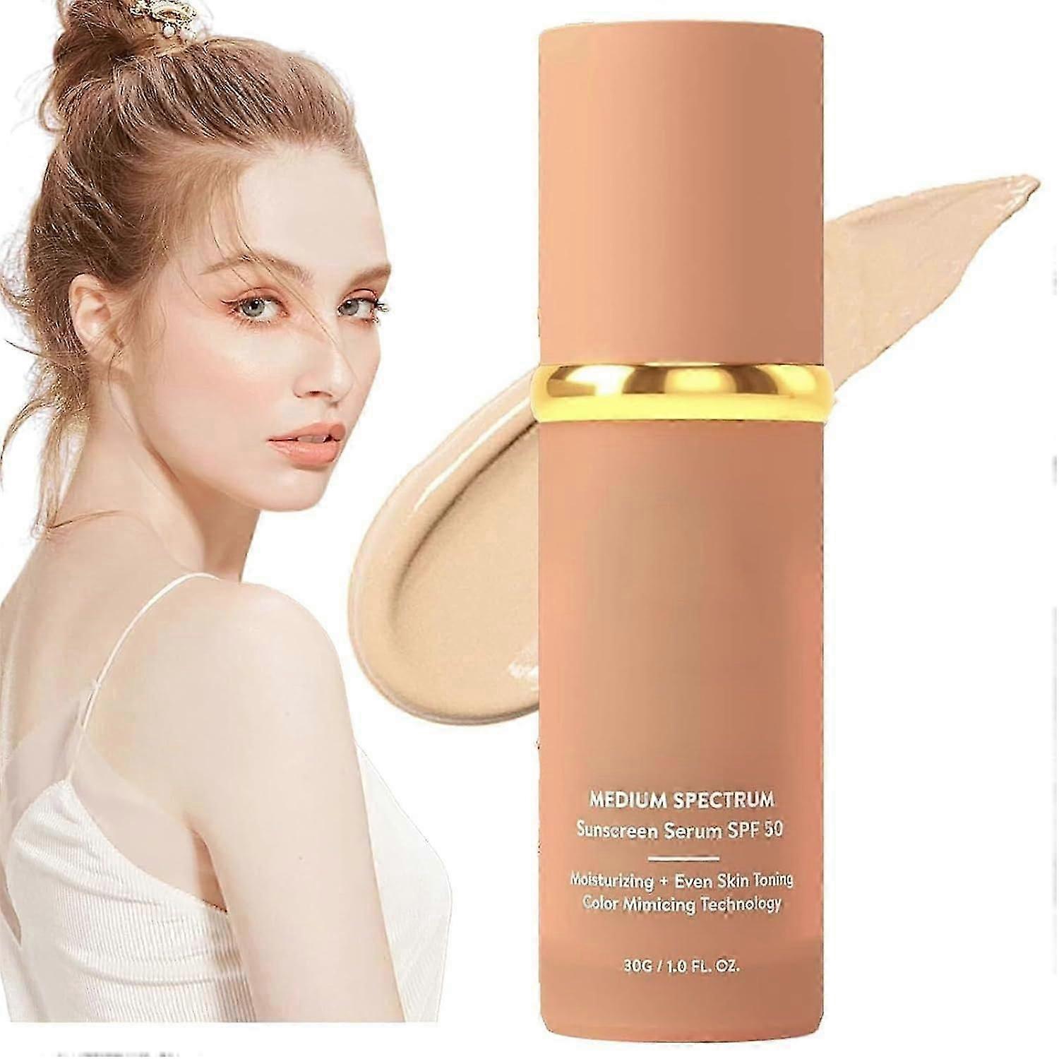 Foundation 4 in 1 Spectrum with SPF50+, Hydrating Medium Full Coverage Concealer, Longwearing & Waterproof, for Gym, Sports, Dancing
