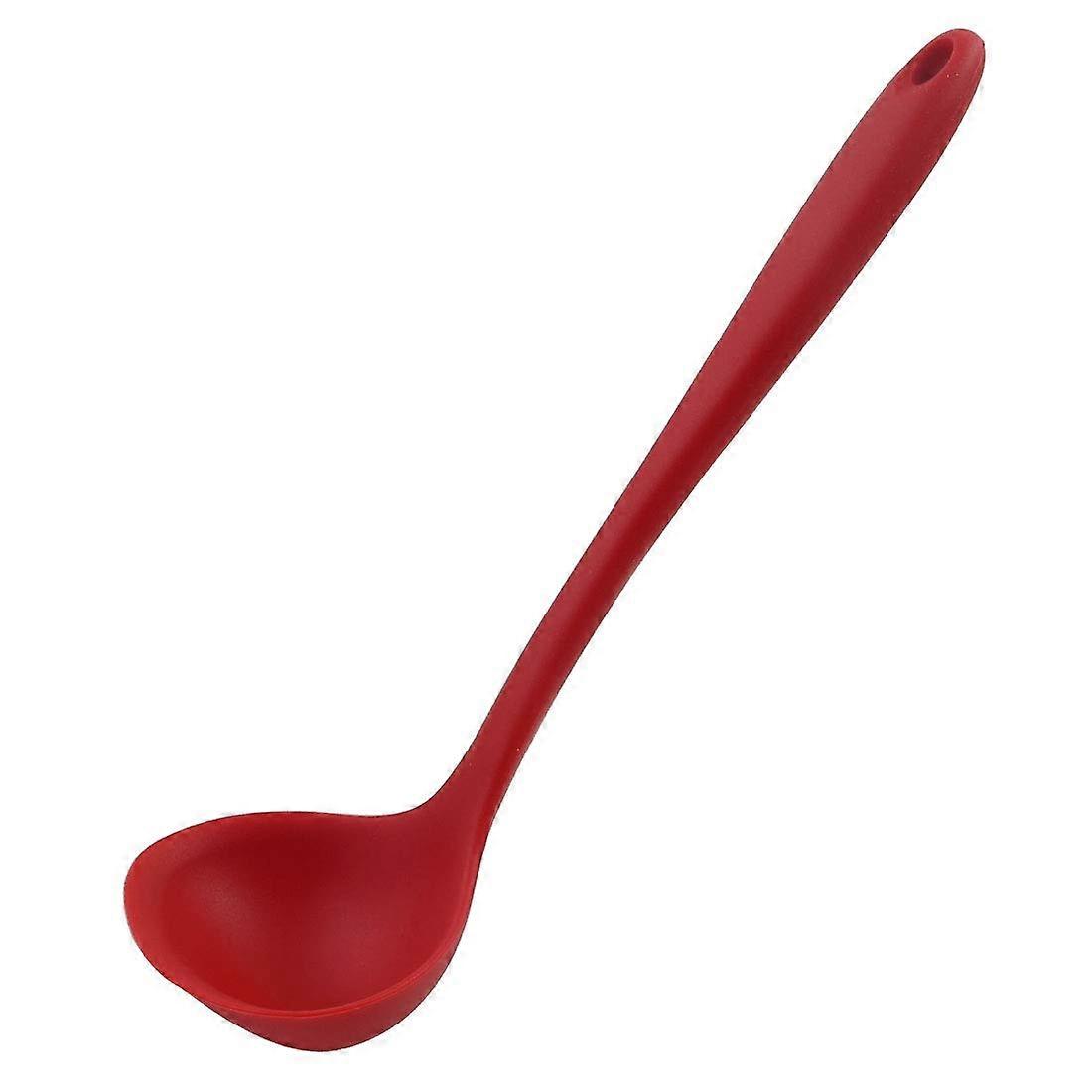 Silicone Tablespoon 11.6 Inches Durable Heat Resistant 450°F Single Piece Design for Cooking and Serving Soup Red