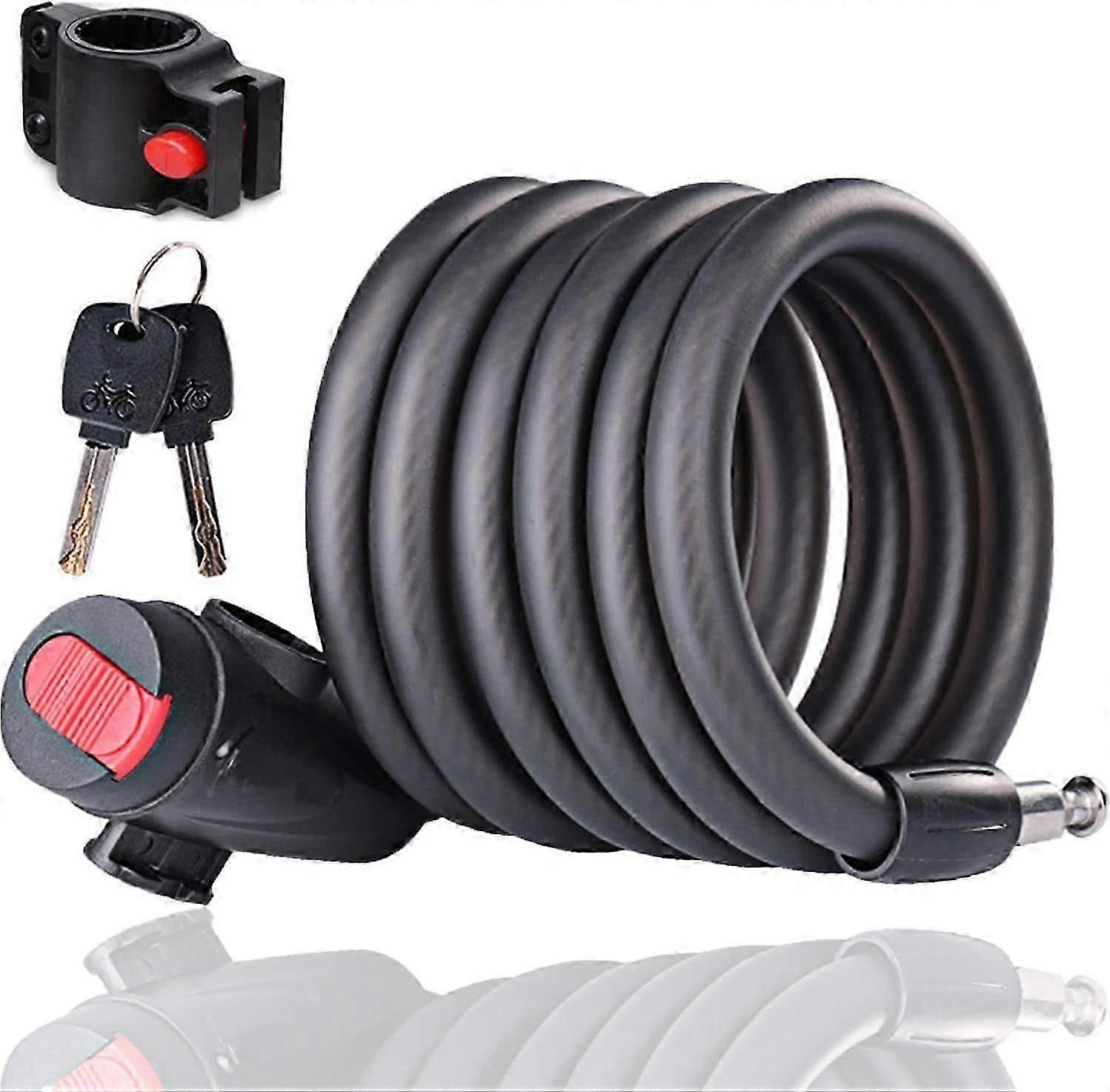 Bicycle lock security level very high, spiral cable lock bicycle, scooter lock cable lock, bicycle lock with key, anti-theft bicycle lock 100cm