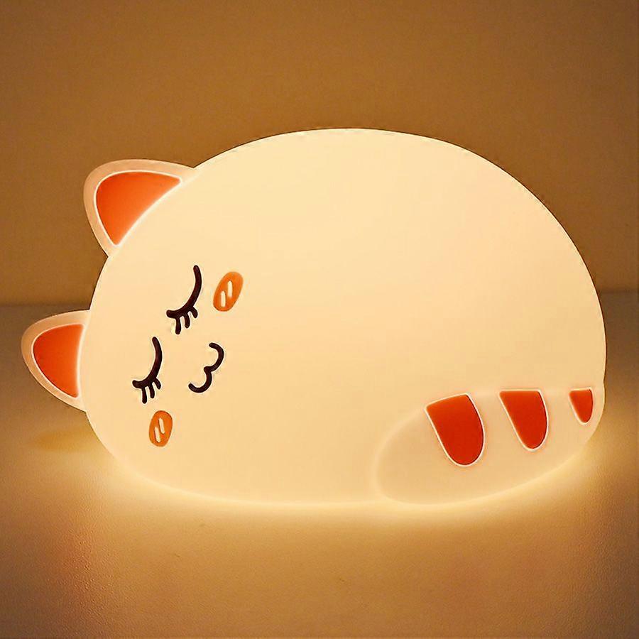 Cute Silicone Night Light Rabbit Whale Cat Touch Sensor Rechargeable Bedroom Bedside Lamp For Kids Baby Gift