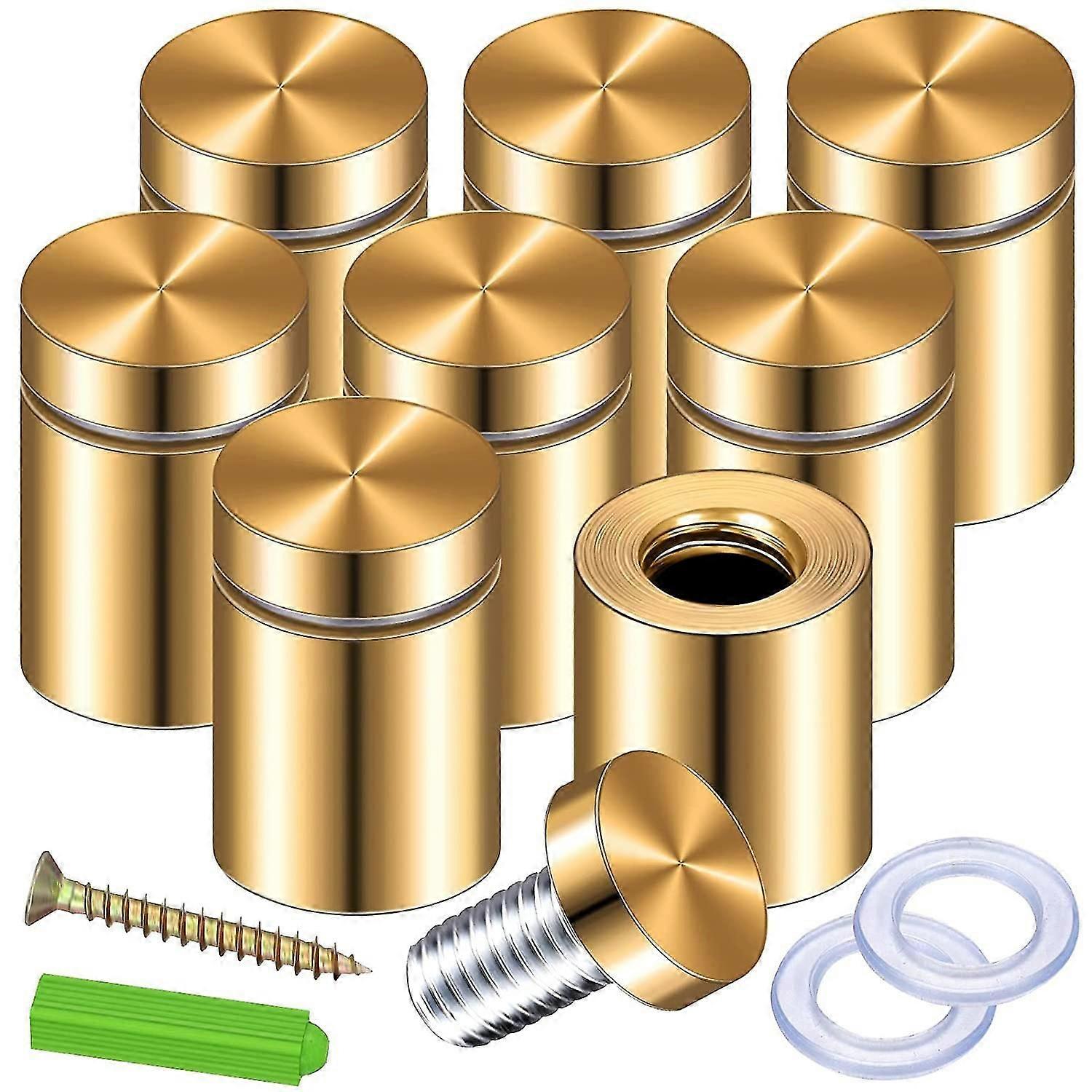 8 Pack Standoff Vis 3/4 X 6/5 pouces Gold Standoffs Hanging Acrylic Frame Advertising Screws Kit