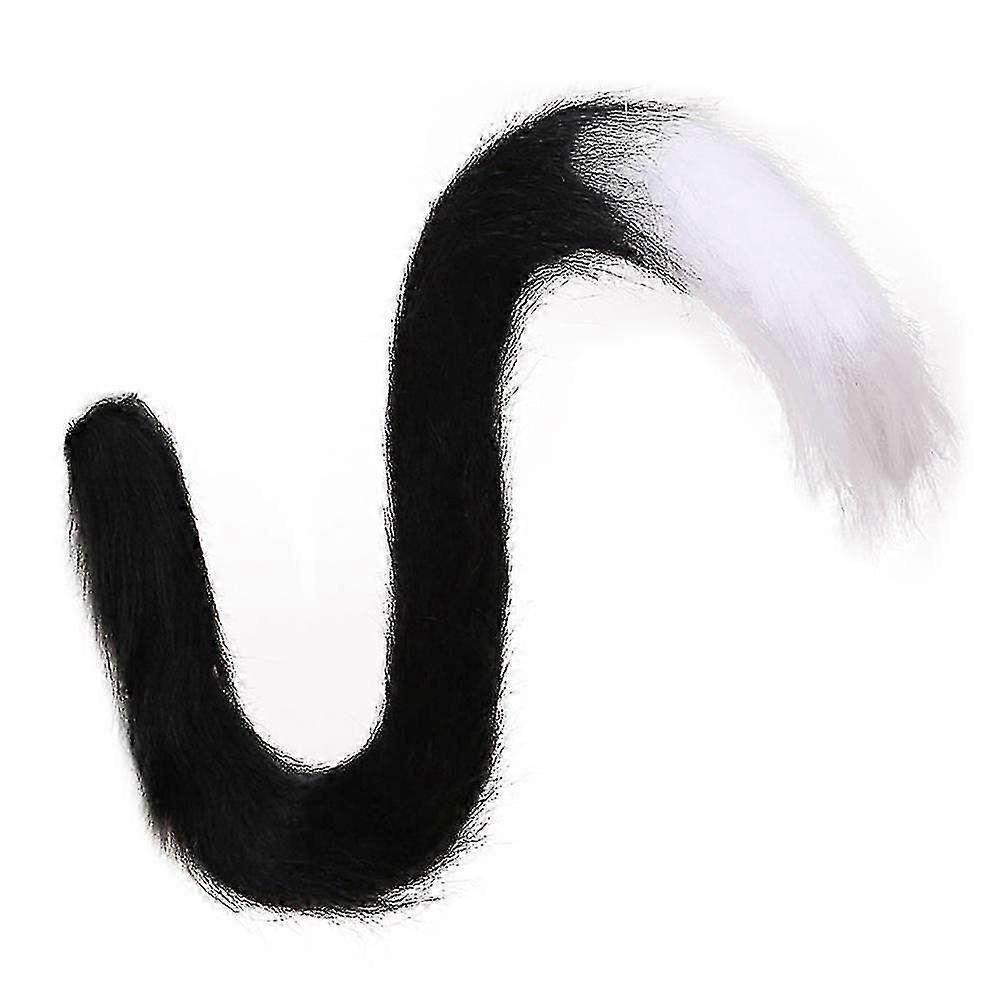Queue de Chat Animaux Singe Bicolore Queue Halloween Fête Anime Costume Accessoires Queue de Chat 80cm-Yvan
