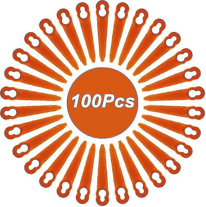 Förpackning med 100 blad kompatibel för Stihl Polycut 2-2 Polycut 3-2, Fsa 45 Fsa 57 Fse 52 Edger, plastblad för Stihl sladdlös kantskärare--