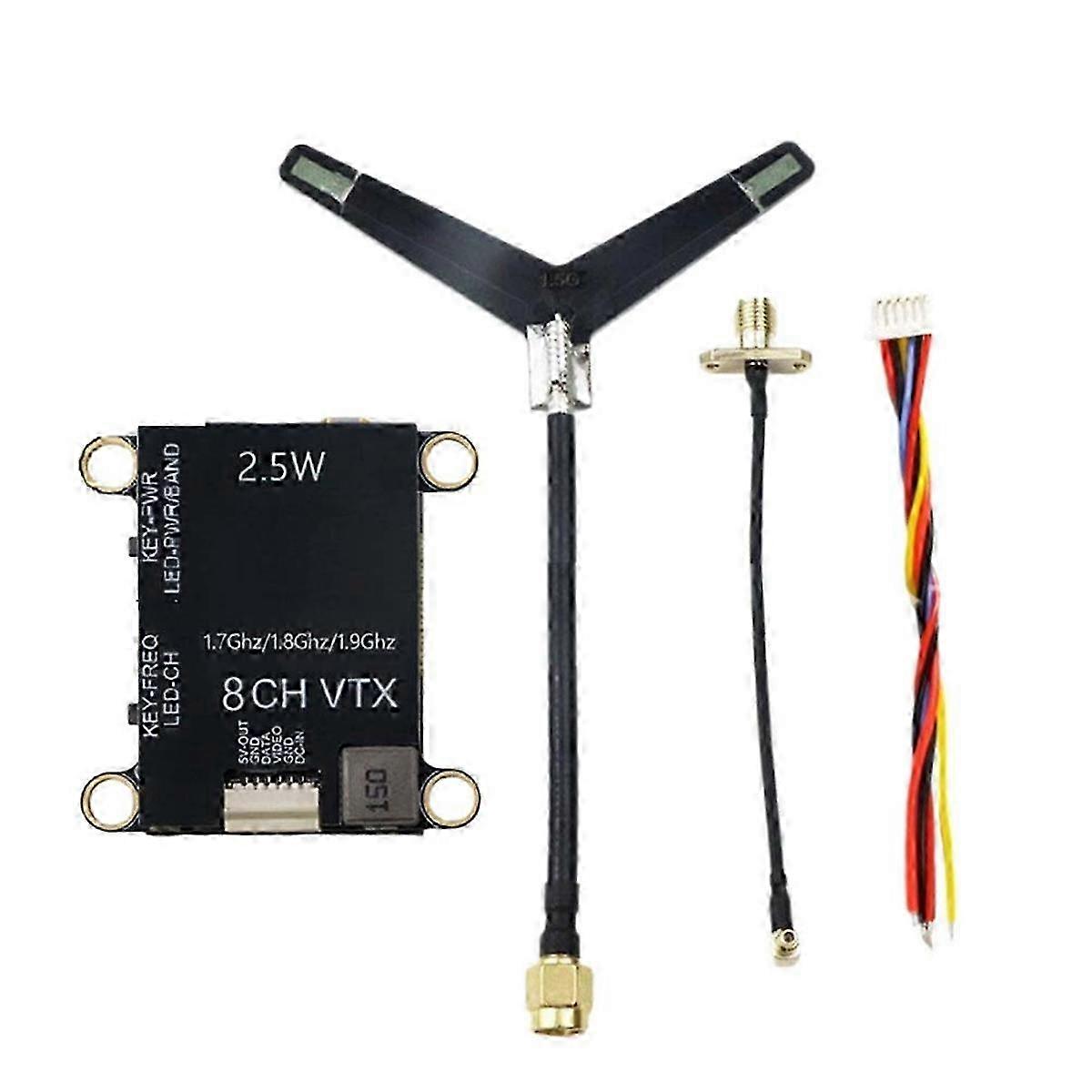 1.7G 1.8G 1.9G 2.5W VTX 8CH High Power FPV Audio Video Transmitter NTSC/PAL for FPV Long Range RC Dr Edition 2
