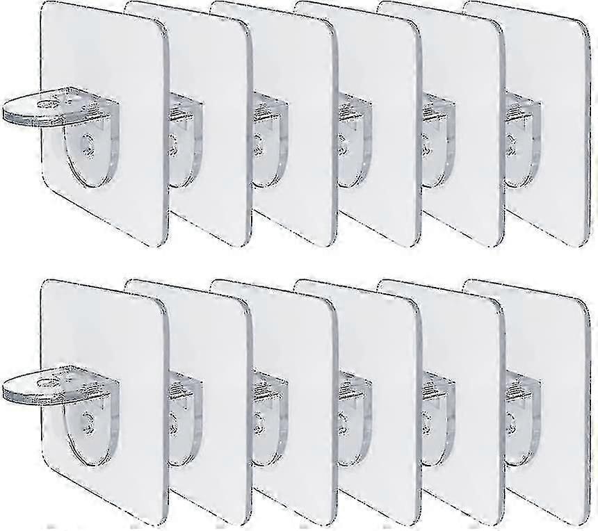 A Pack Of 12 Shelf Brackets Shelf Bracket Self-adhesive Brackets For Shelf Wardrobe Glass Bracket Shelf Storage Rack