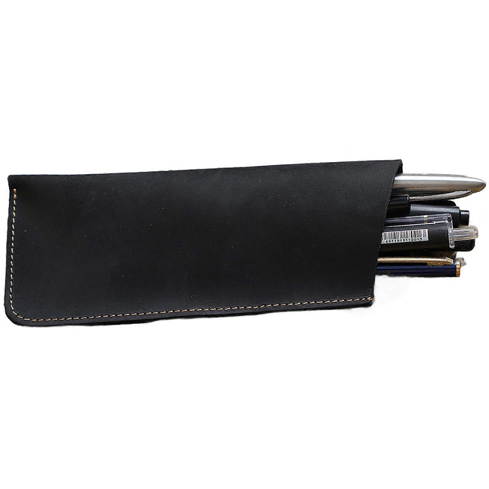 Practical Soft Multi Pen for Case Leather Holder Fountain Pen Sleeve Pouch Pure Color for Rollerball Gel Pen Pencil Eyew  Wine red small