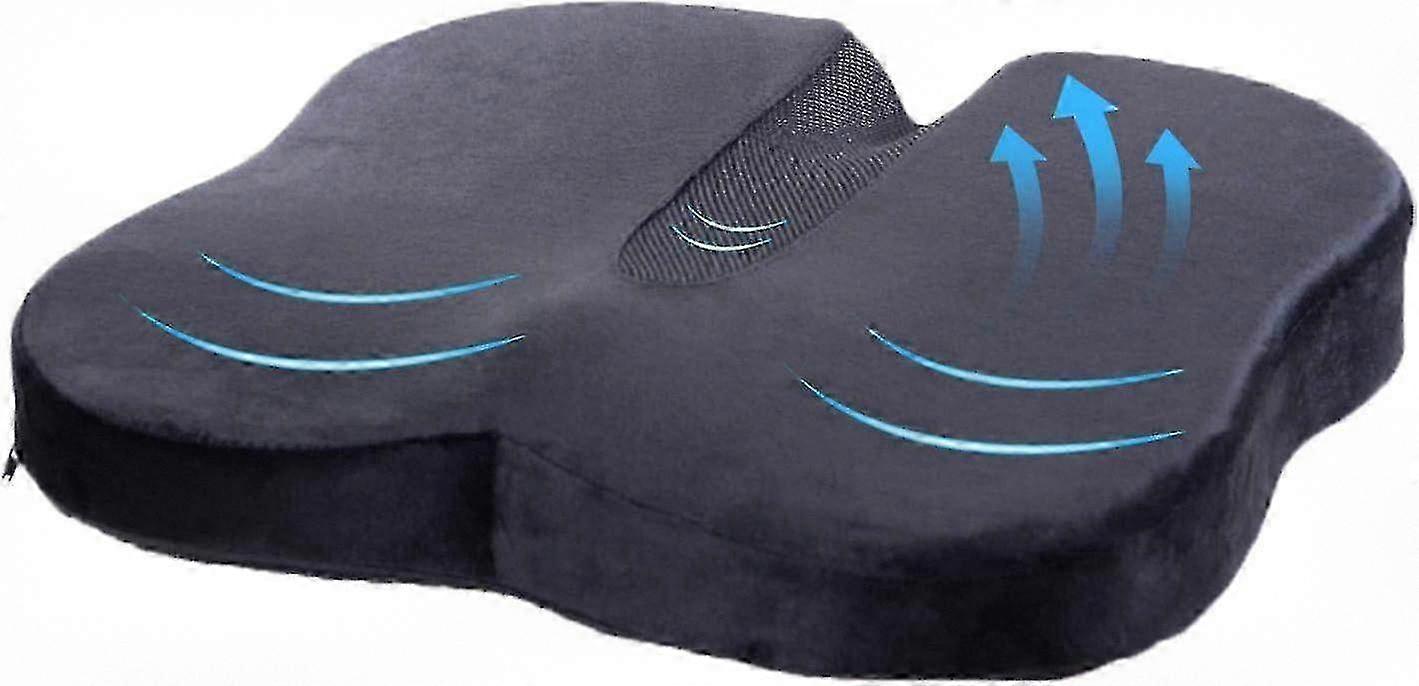 Orthopedic Memory Foam Seat Cushion - Ideal Travel Solution for Lower Back Pain and Sciatica Relief - Suitable for Office Use and Wheelchair