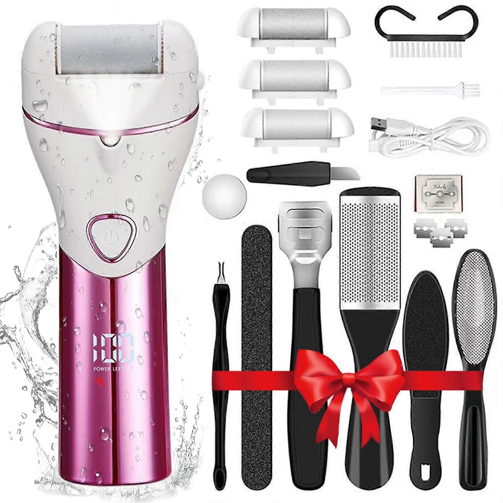 Electric Feet Callus Remover Foot File Kit 5688PINK with 2 Speed Settings for Smooth Pedicure and Easy Foot Care
