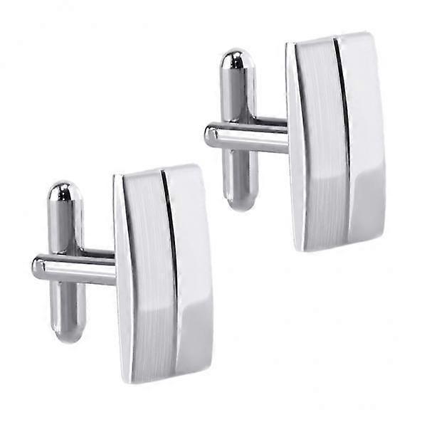 2 Brass Brushed Silver Cufflink Business Wedding