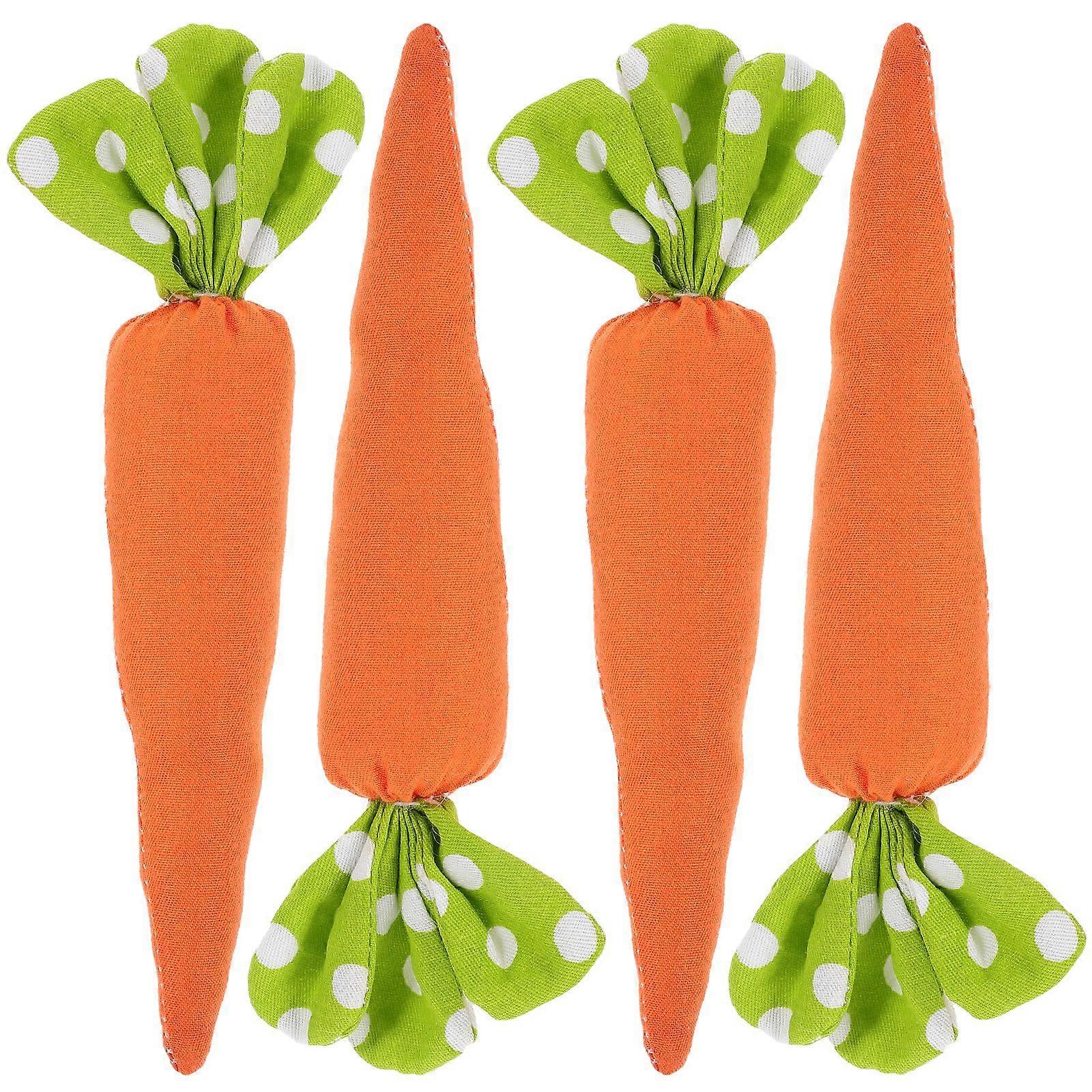 4ピース布キャロットプロップイースターキャロットドールキャロットデコレーションティアードレイデコレーションパーティーサプライ