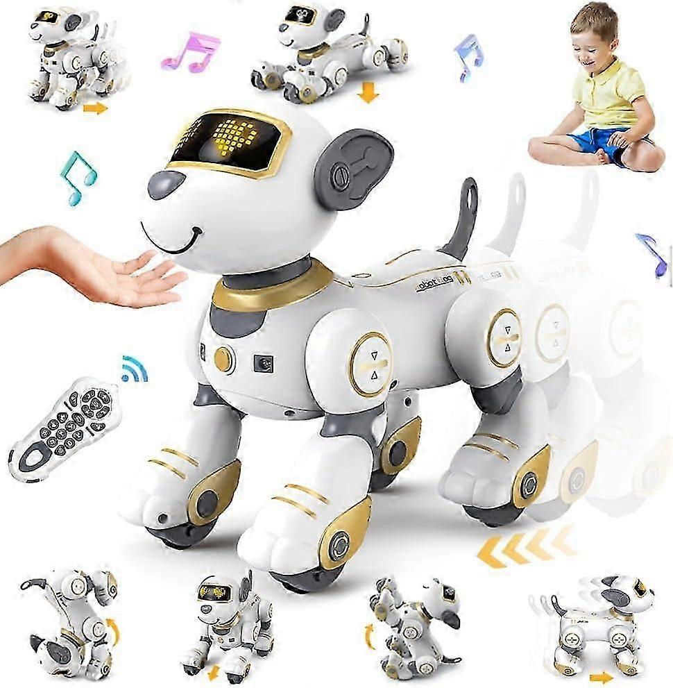 Remote Control Robot Dog Toy For Kids - Interactive Touch Follow 17 Functions Robot Dog Pet, Programmable Smart Walking Puppy Intelligent Dancing Do
