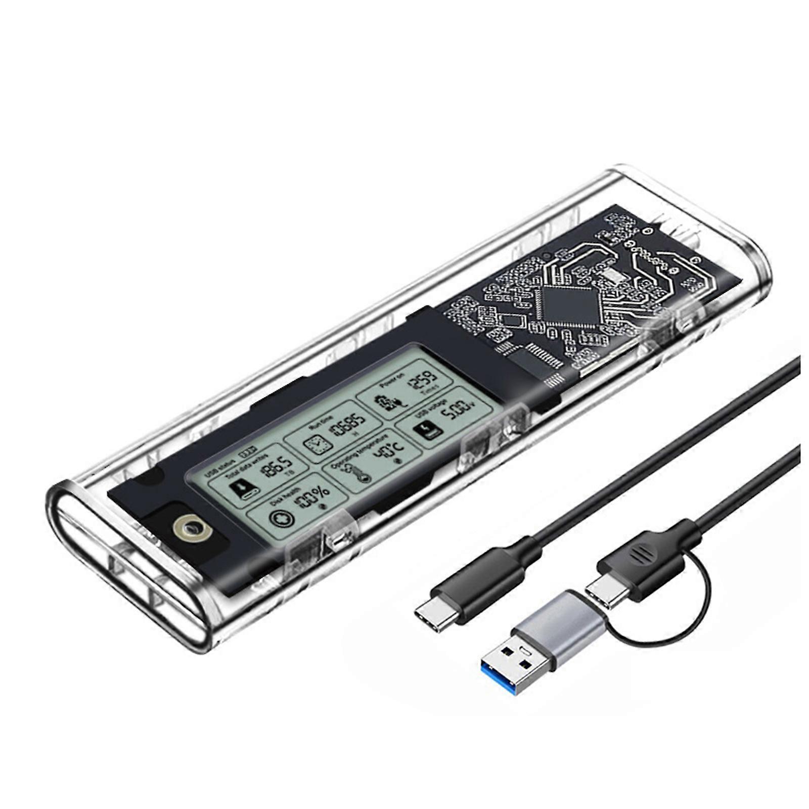 NVME/NGFF Protocol SSD Enclosure Intelligent Digital Display TypeC USB3.2 10Gbps for 2280 Hard Drive Enclosure