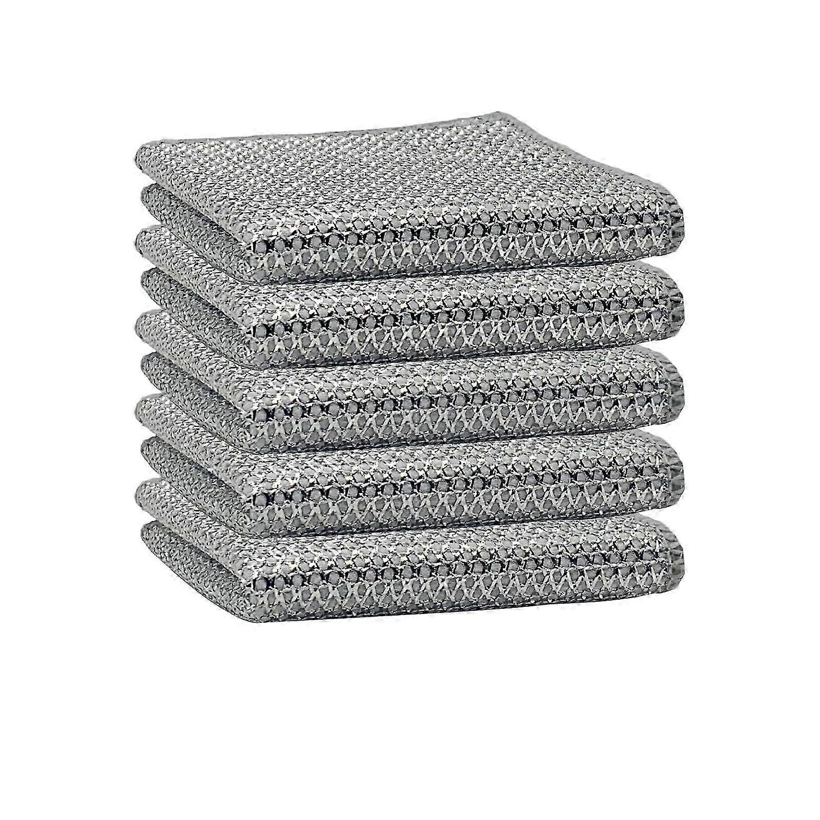 5 dobbeltsidede opvaskebørster i rustfrit stål