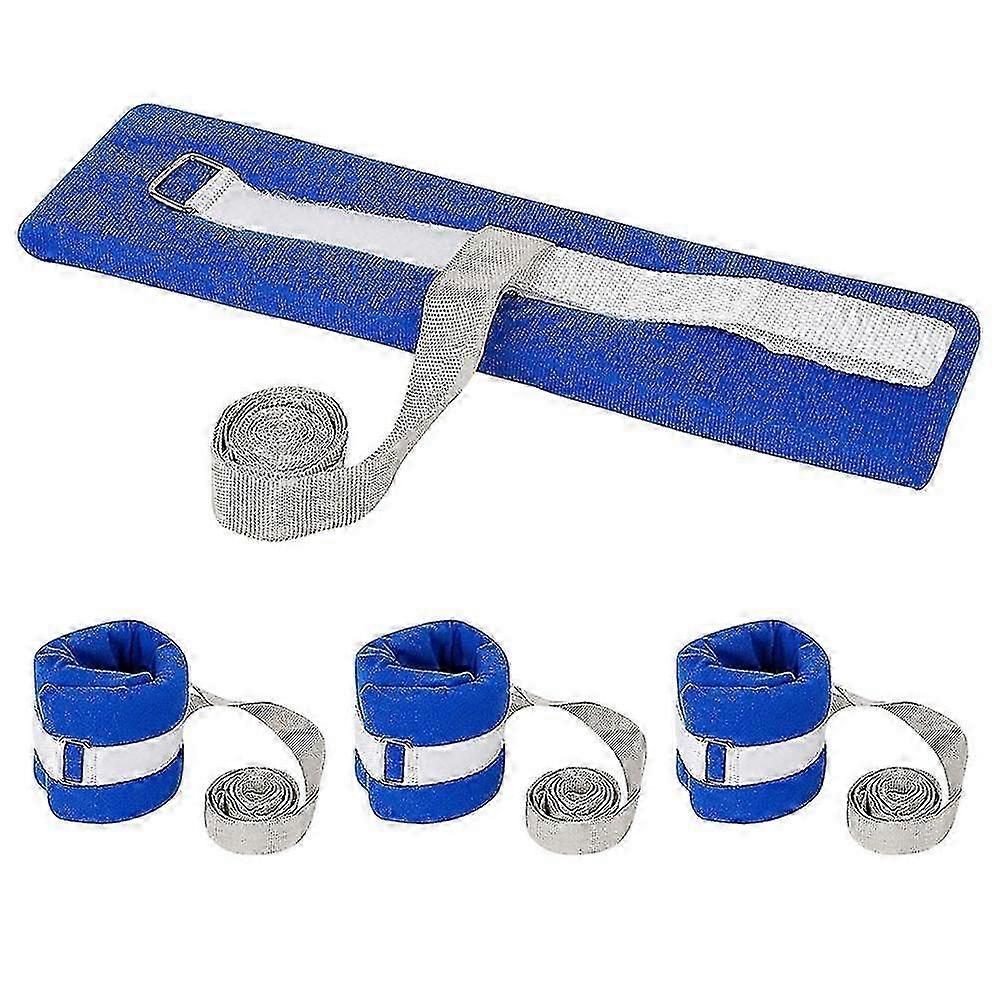 4pcs רצועות ריסון רפואי מסילות מיטת מטופל מיטת בית חולים רצועות פרק כף היד רצועות מתכווננות-FCY
