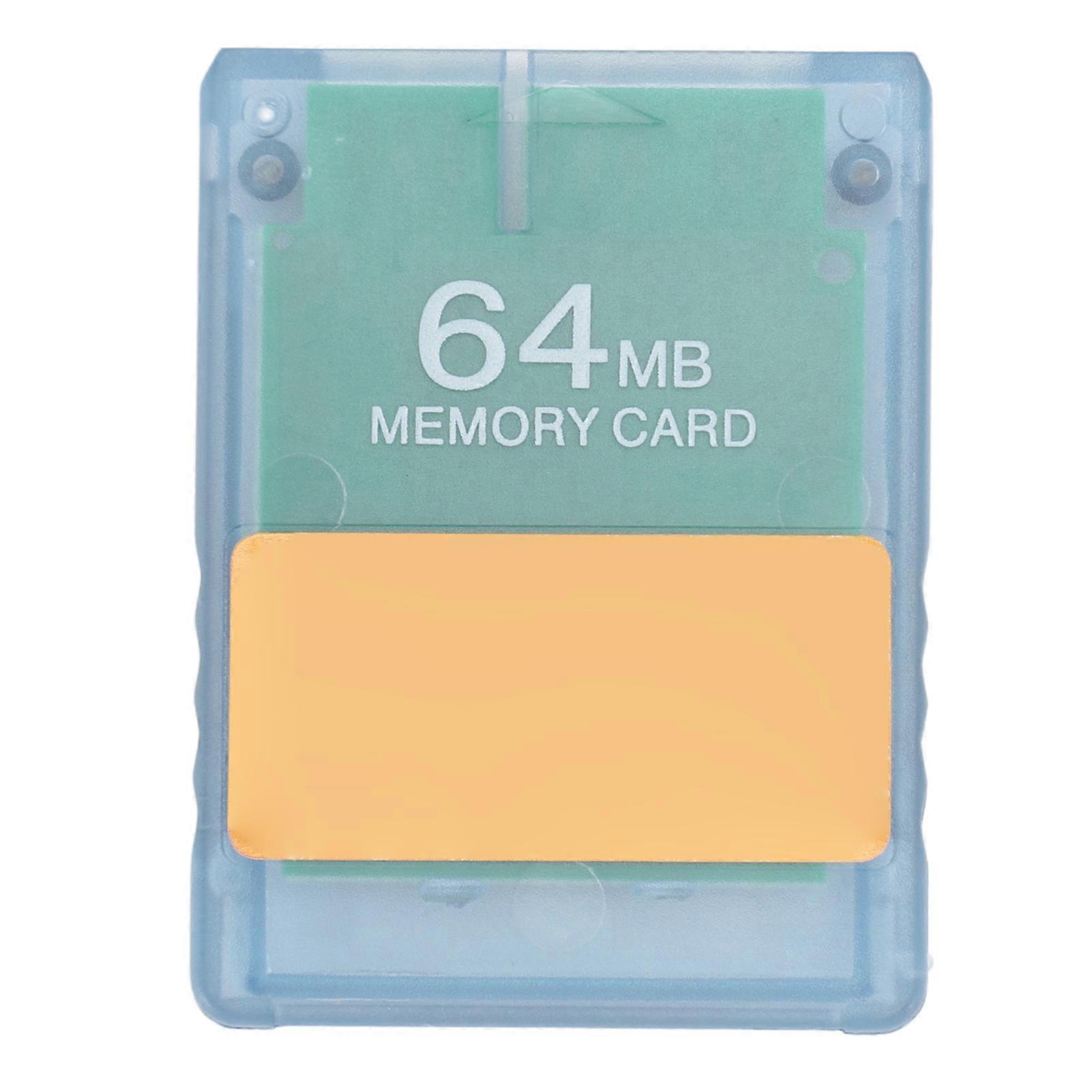 64MB Transparent Blue Console Memory Card with OPL HD Loader for Enhanced Gaming Fun