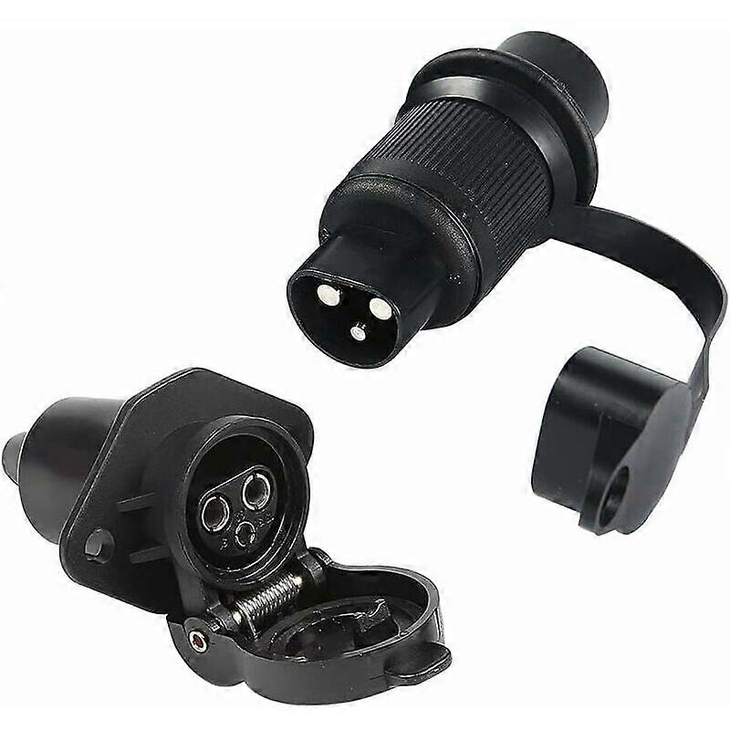 3 Pin Trailer Socket and Plug - 12V Electrical Connector for Trailers and Agricultural Machinery