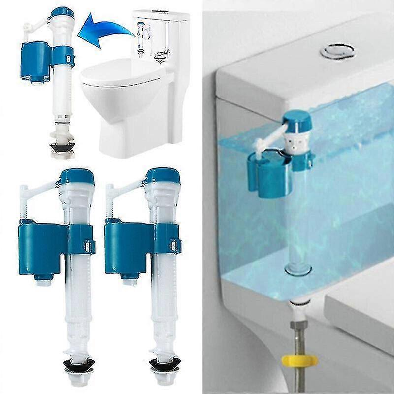 2pcs Adjustable Bottom Inlet Toilet Fill Valve with Water Level Control