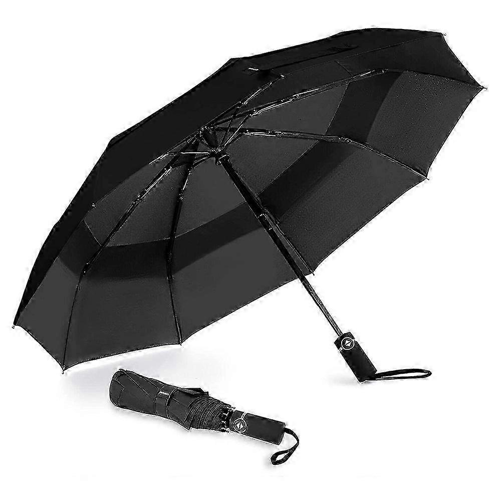 Compact Windproof Travel Umbrella - Durable, Auto Open/Close, Reinforced Canopy