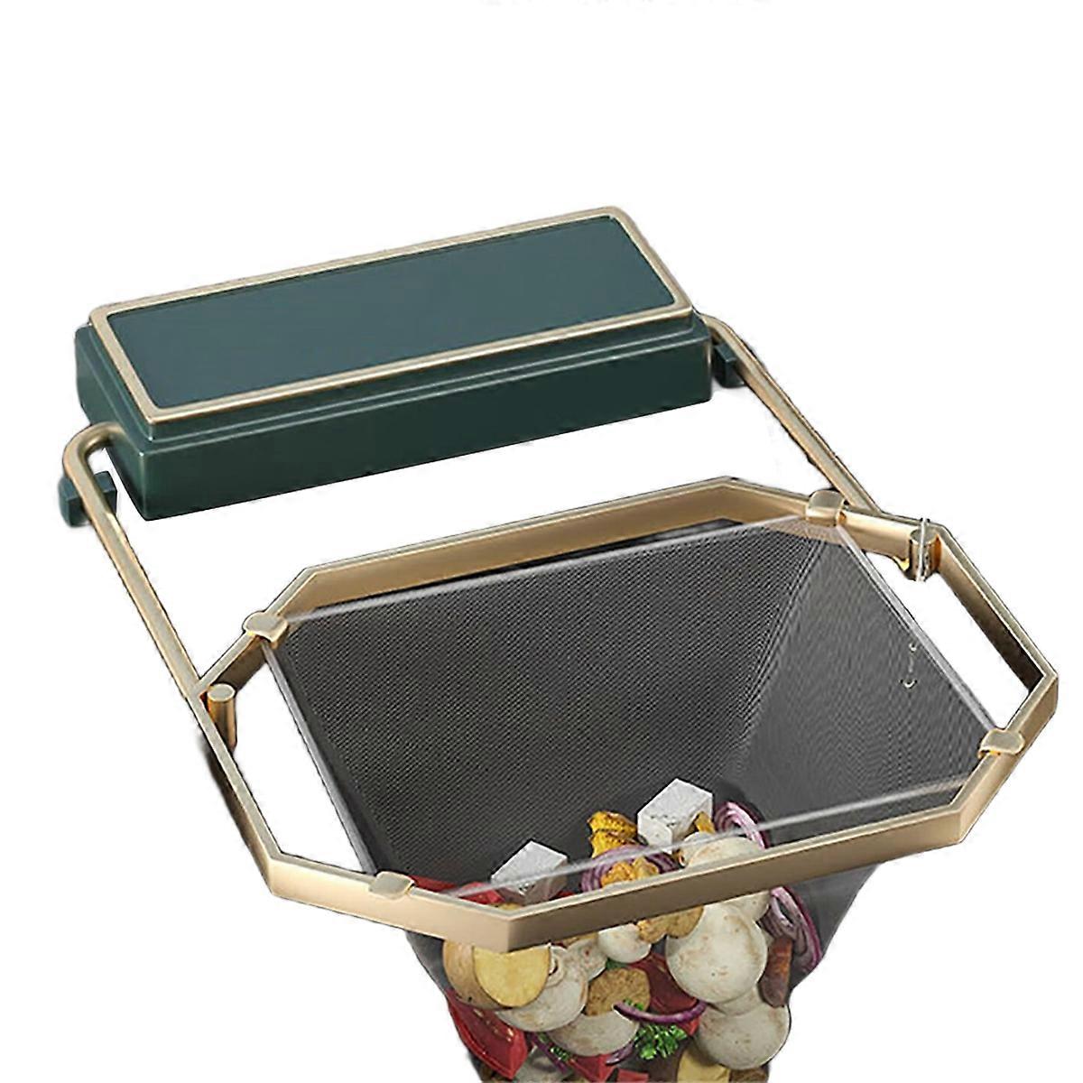 Veneer Sink Filter, Folding Corner Sink Filter, with Disposable Mesh Bag, Efficient Kitchen Waste Collector Green