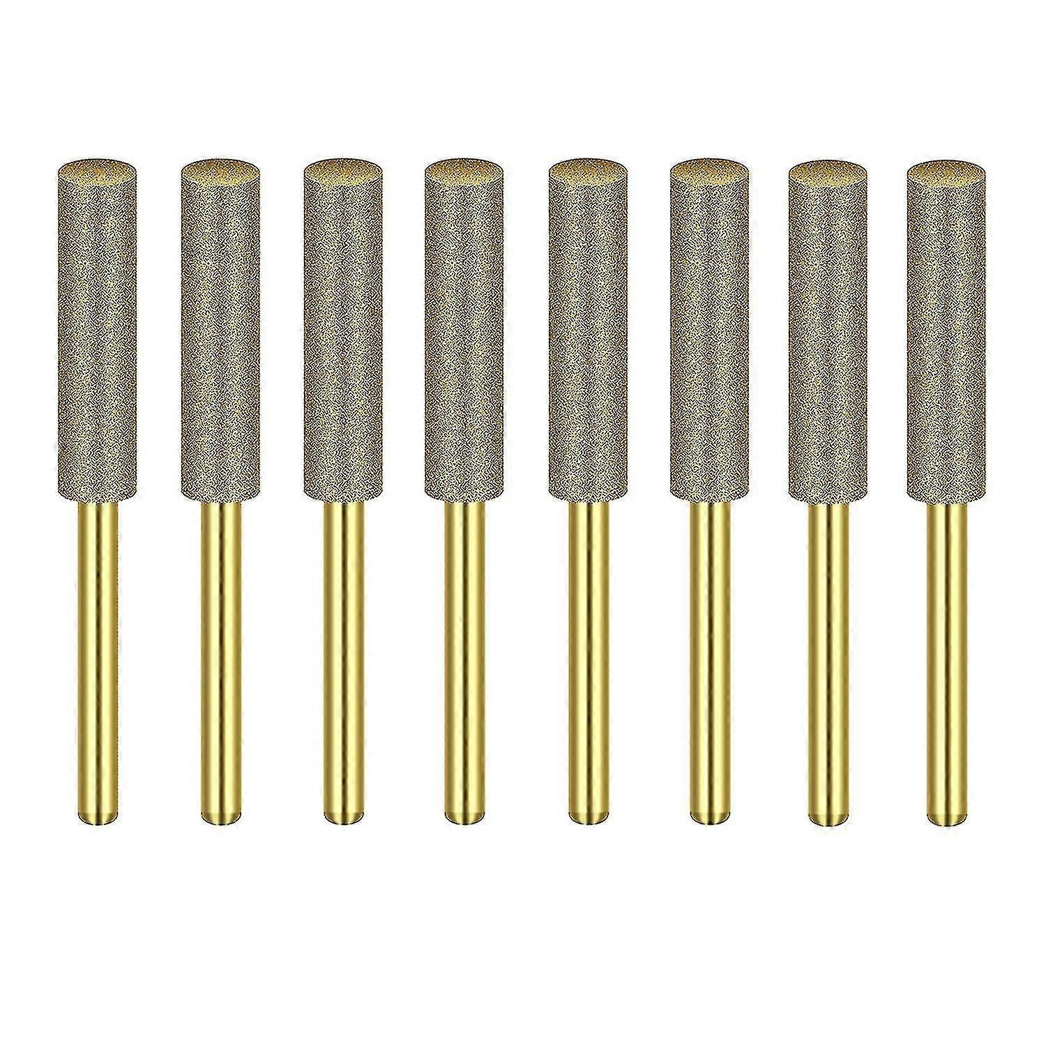 8pcs Diamond Chainsaw Sharpener Wheels & Stone File Set, 3/16 Inch for Chainsaw Teeth Maintenance