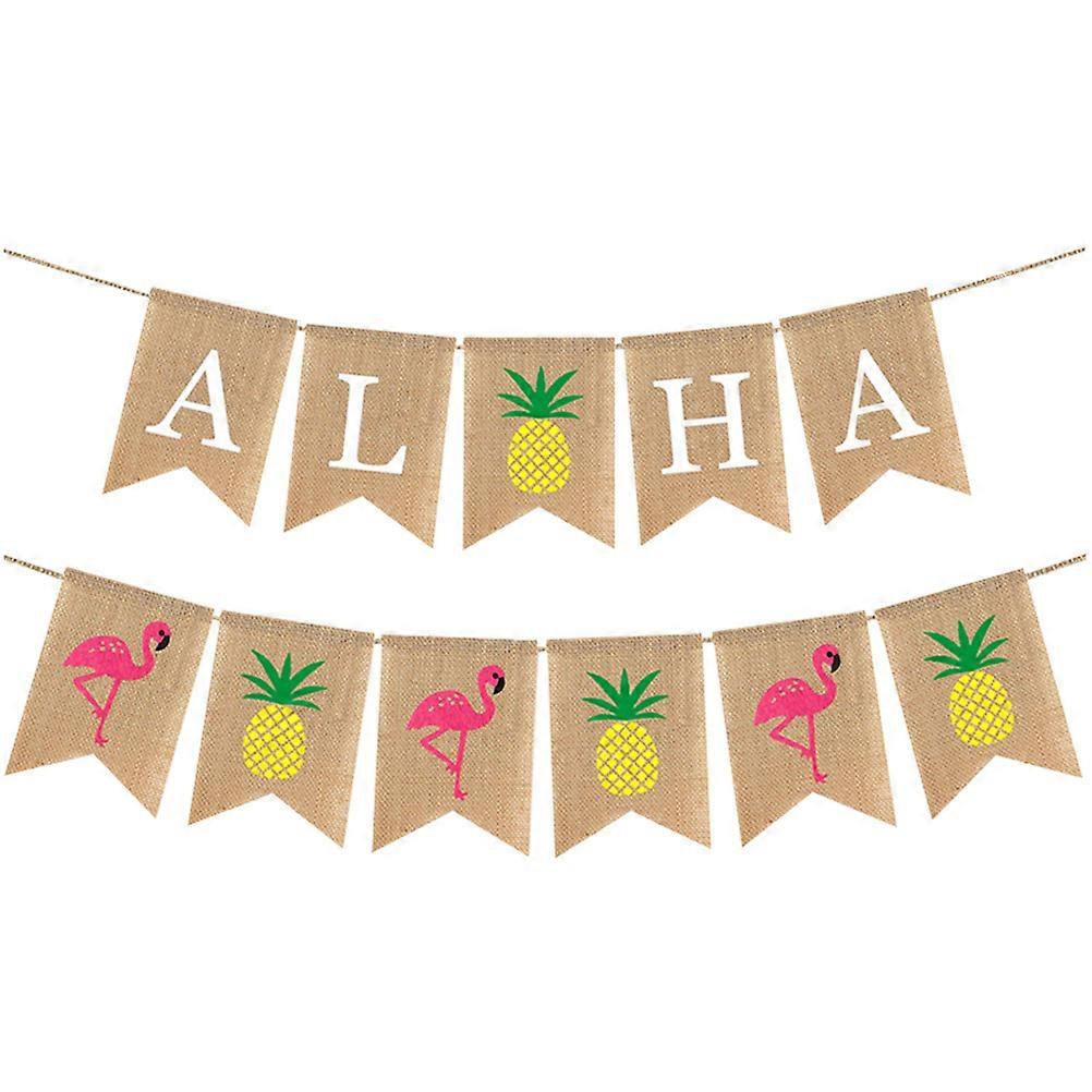 Hawaiian Gathering Decor, Reusable Pineapple Flamingo Banners for Festive Occasions