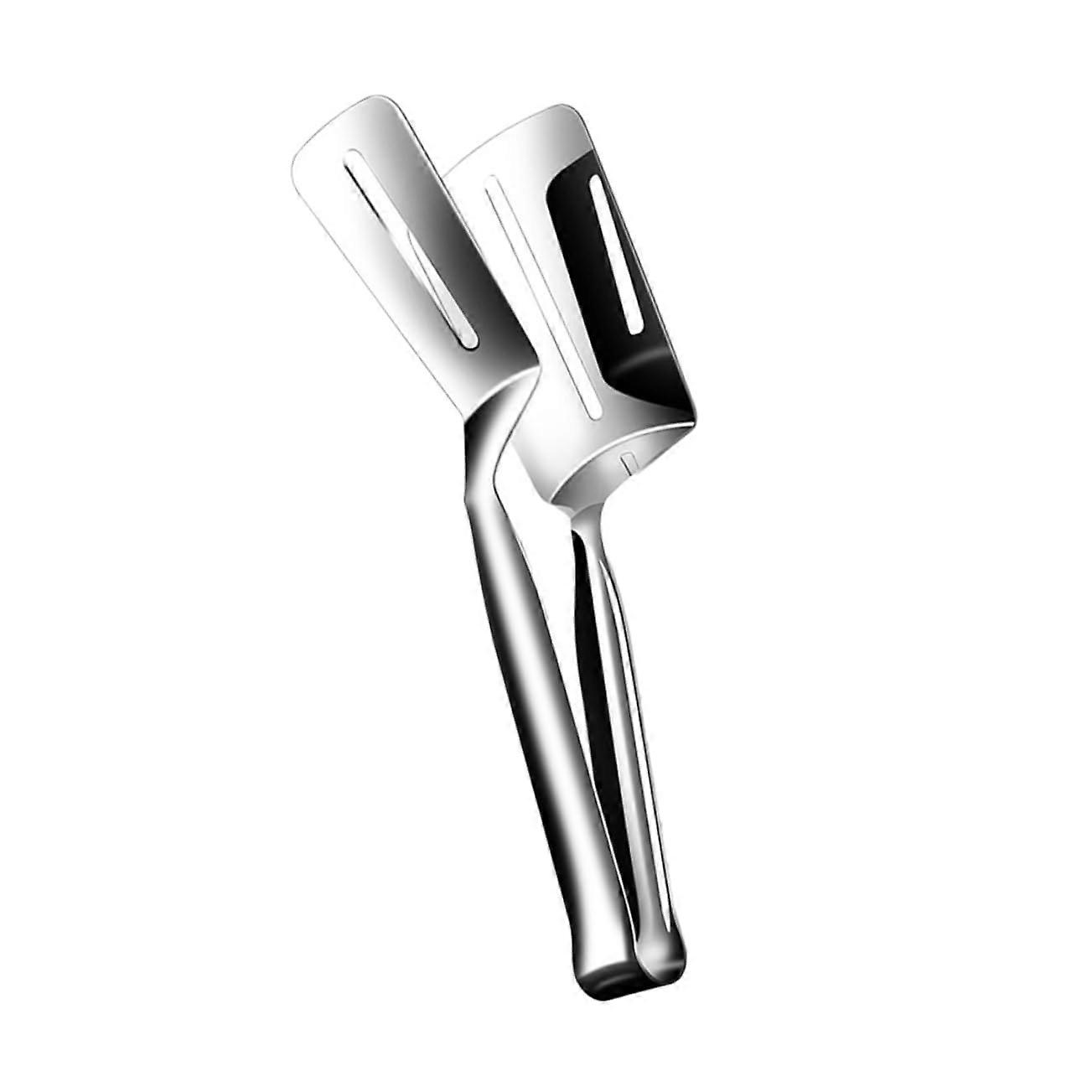 1 x steak tongs, spatula, barbecue tools, meat tongs, pizza clip, silver