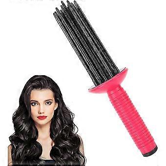 Cheveux Moelleux Coiffage Curl Curls Peigne,Bigoudi Curling Maquillage Brosse Rouleau Outil Portable Cheveux Curling Rouleau Peigne AntiSlip Brosse À Cheveux Ronde