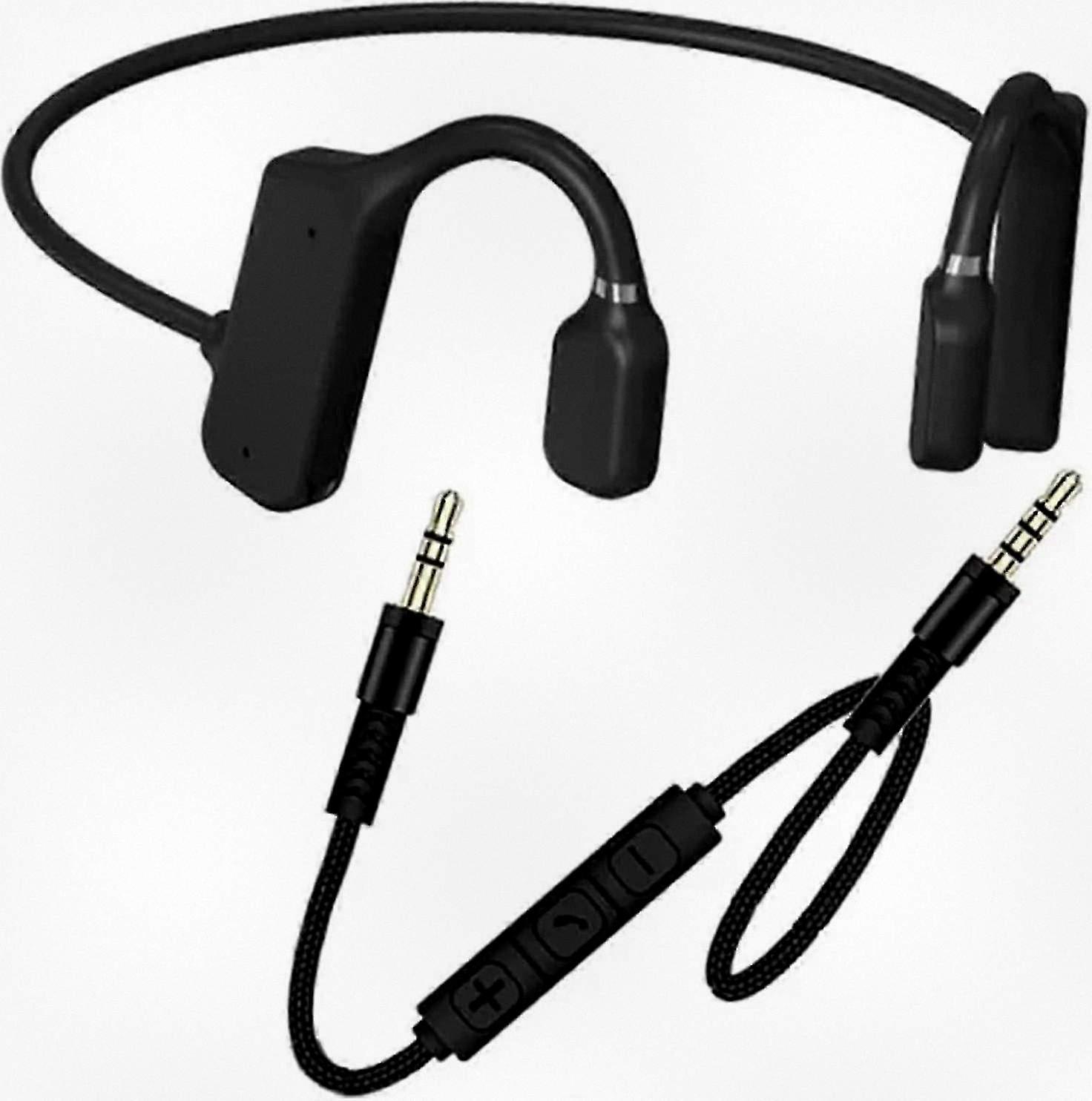 Cuffie cablate a conduzione ossea da 3,5 mm con microfono per telefoni cellulari, computer e tablet