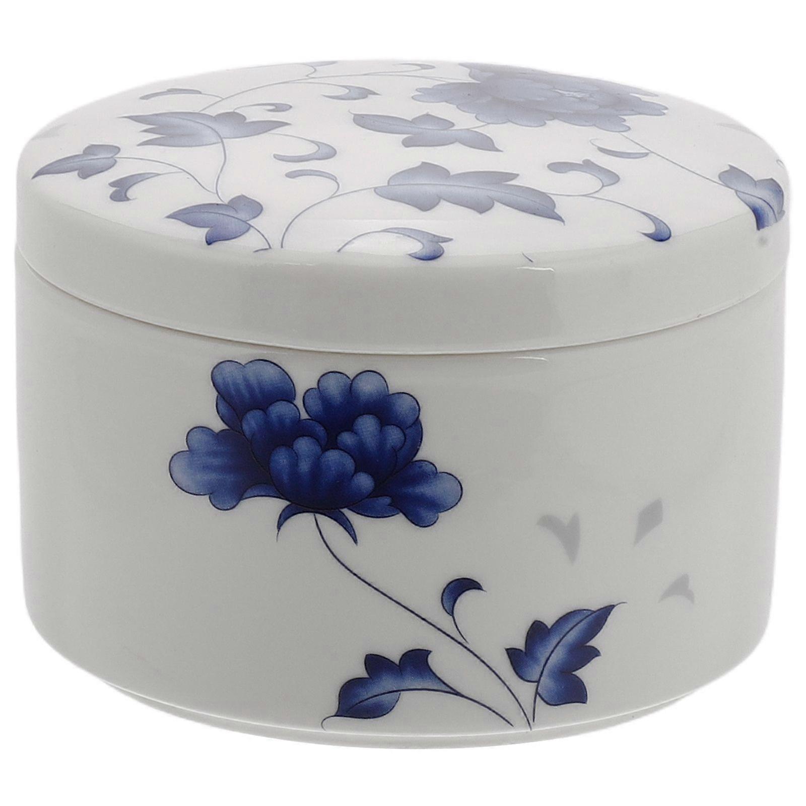 طبق حبر سيراميك أزرق وأبيض مع غطاء صينية حبر حبر جيد الخط الصيني لوحة حبر زخرفية للوازم القلم فرشاة استخدام الفن بالألوان المائية استخدام سطح المكتب