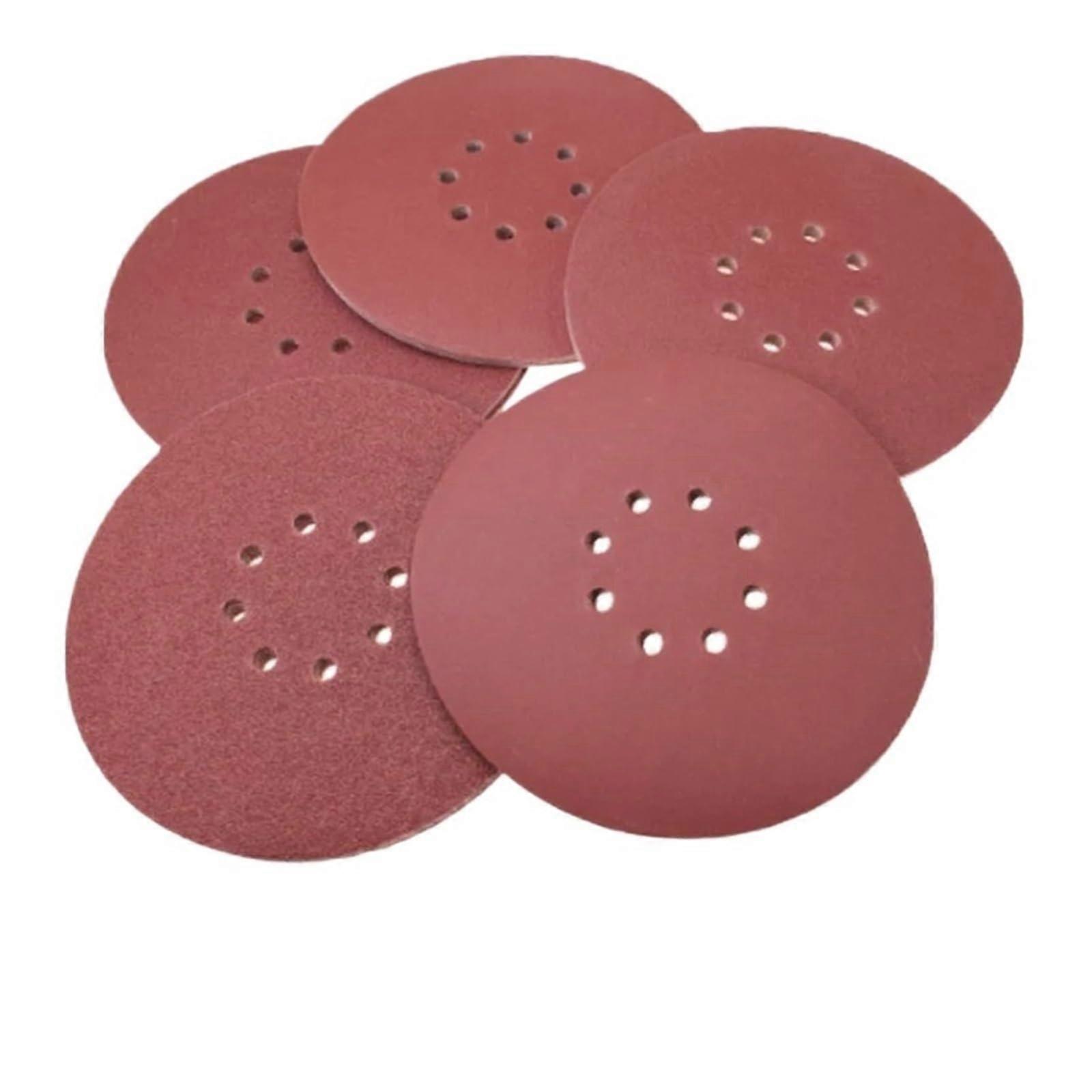 Sand Sheets Sanding Pads, 5 Pack, 9-Inch, 8-Hole Hook-and-Loop Sandpaper Discs, 60-1000 Grit, 225mm