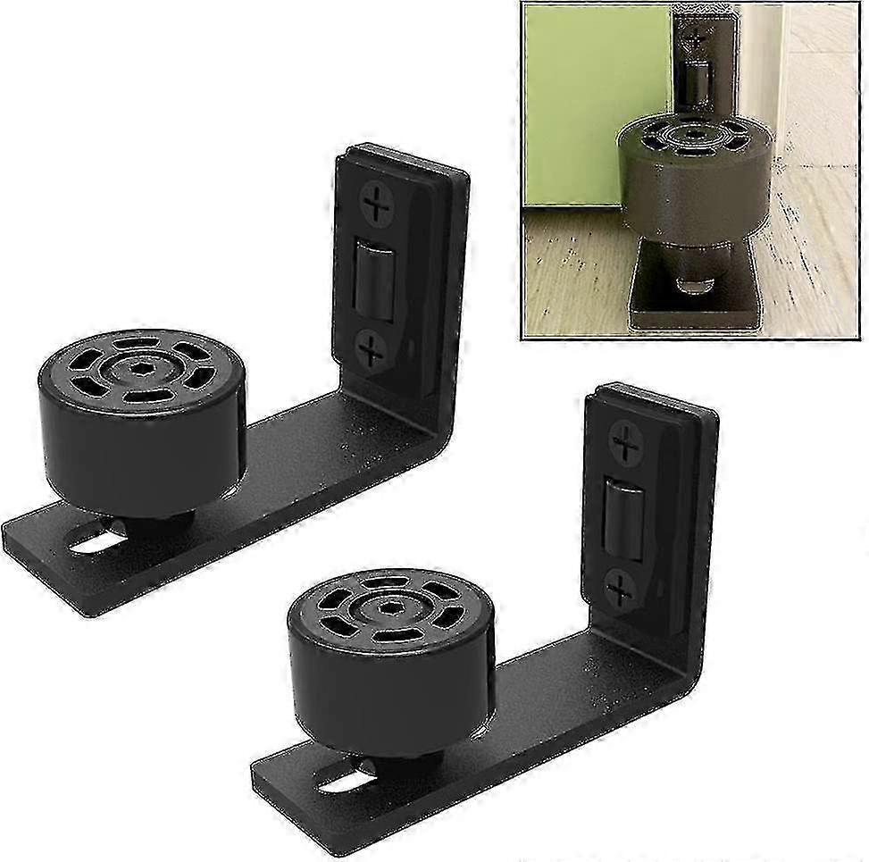 Pair Of Adjustable Floor Guide For Sliding Gate, Sliding Door Track, 2 Doors (no Groove On The Door, No Floor Drilling)-HYJ Edition 0618