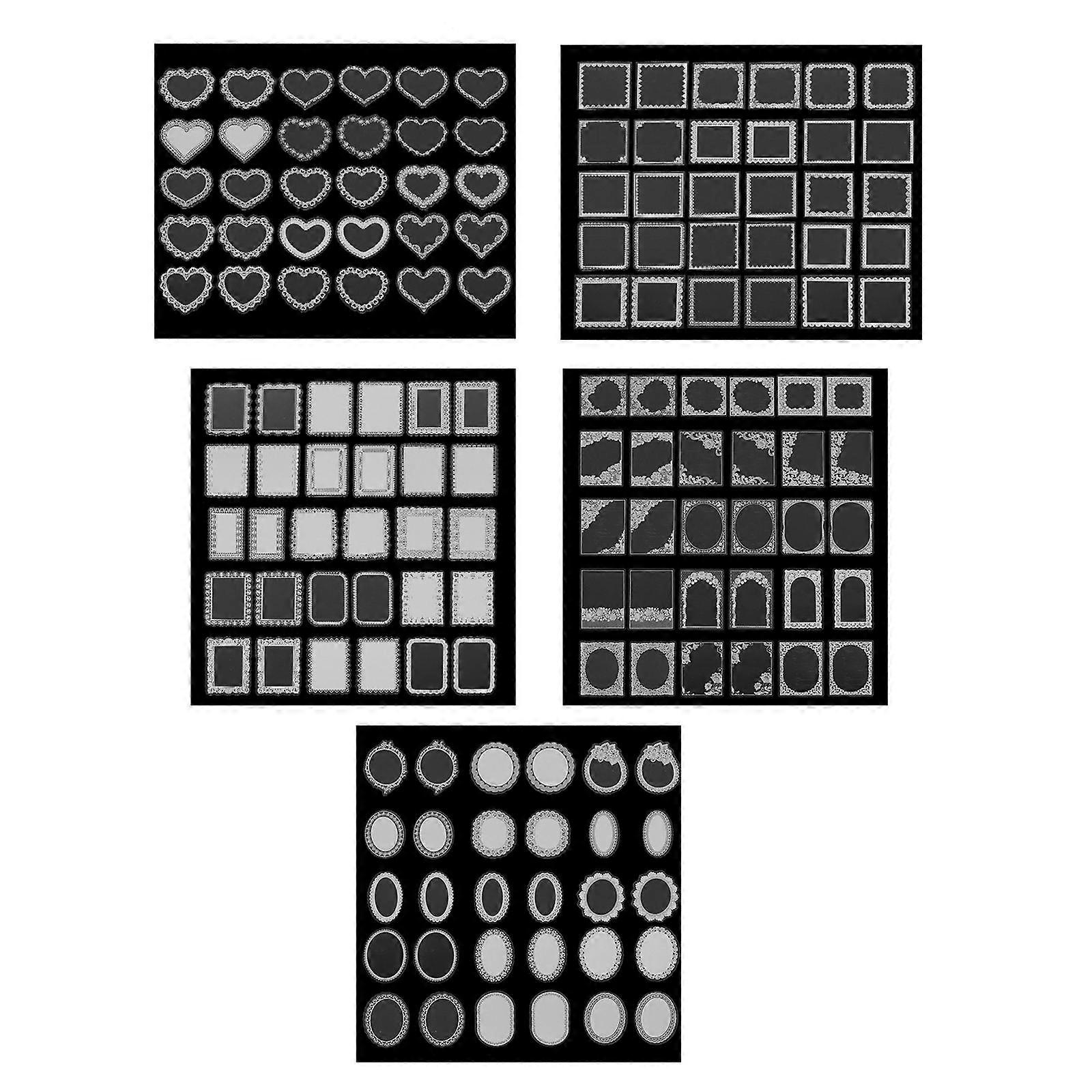 Journaling Stickers Aesthetic Lace For Diaries Scrapbooking Handmade Projects Assorted Color 7x6cm 5Pack