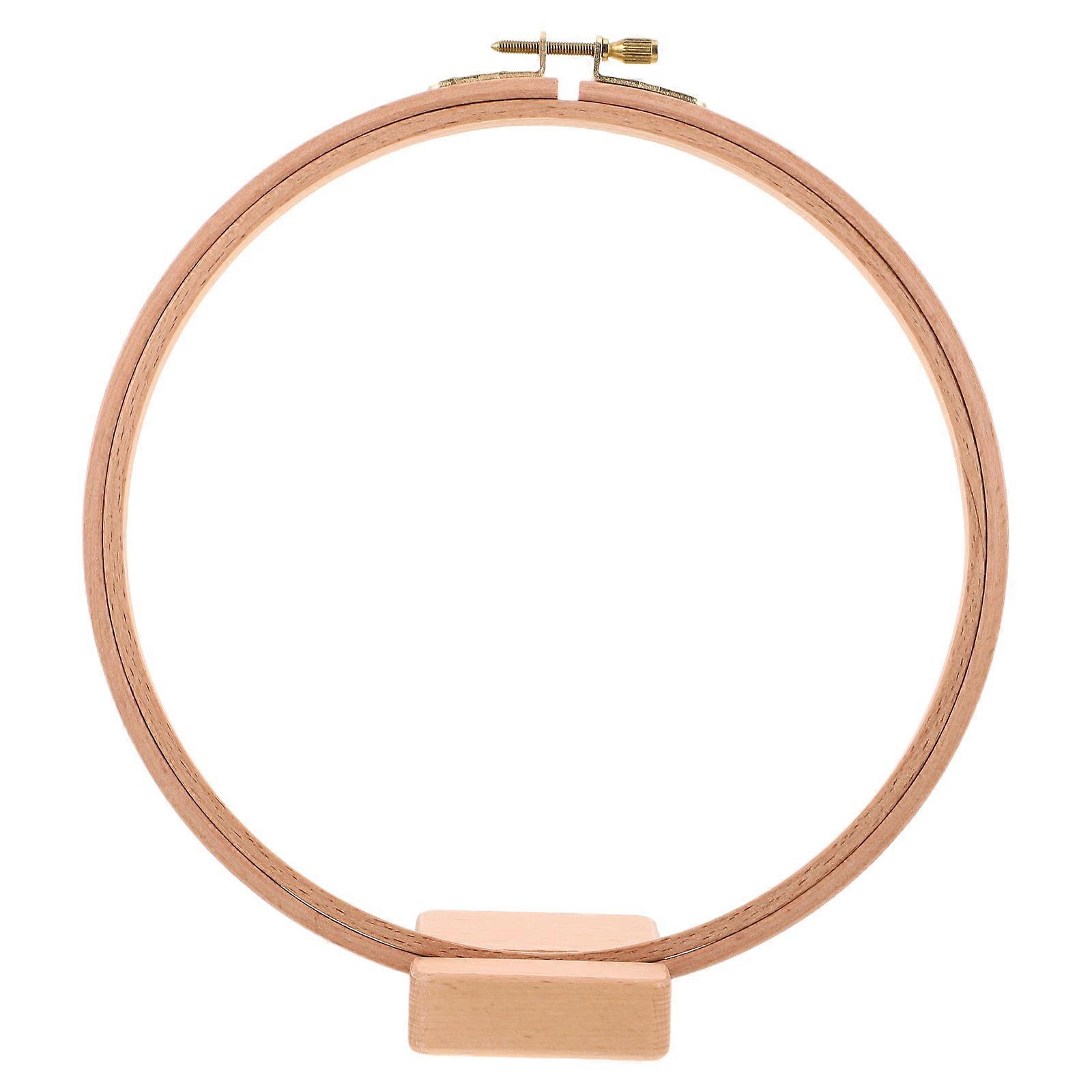 Adjustable Embroidery Hoop with Wooden Base, Compact Craft Frame for Cross Stitch, Needlework and Sewing Projects – Durable and Portable Design