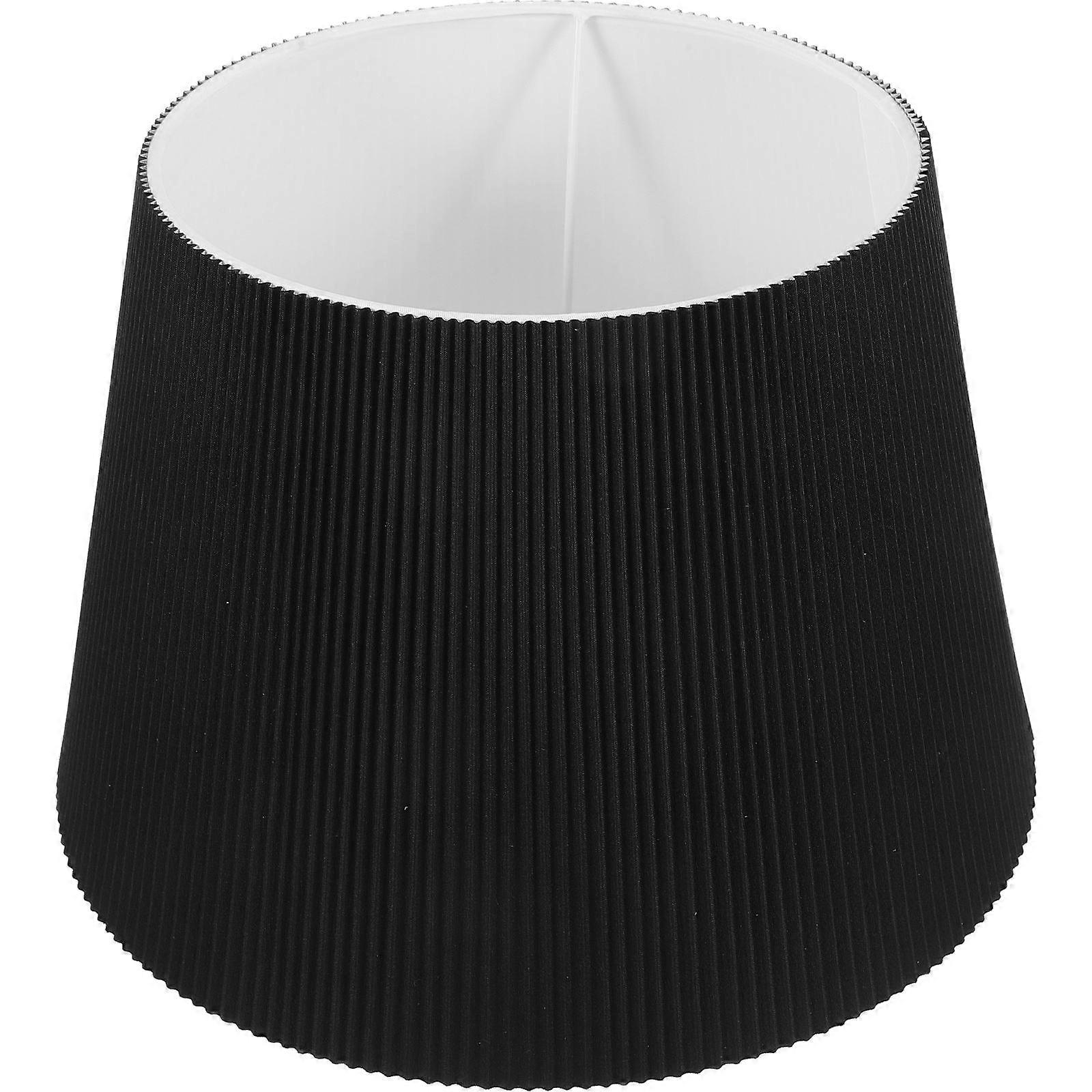 Fabric Lampshade for Bedside Lamp Simple Structure Light Diffusion 30x30cm Black 1Pack