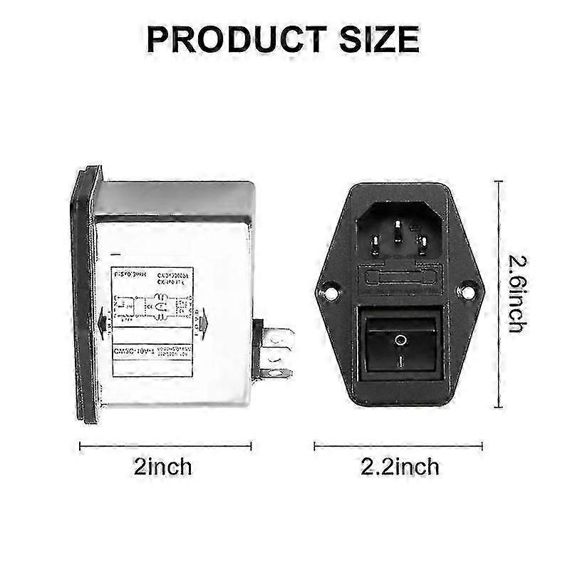 Pájecí svorky IEC 320 C14 EMI filtr + lodní spínač + držák pojistky