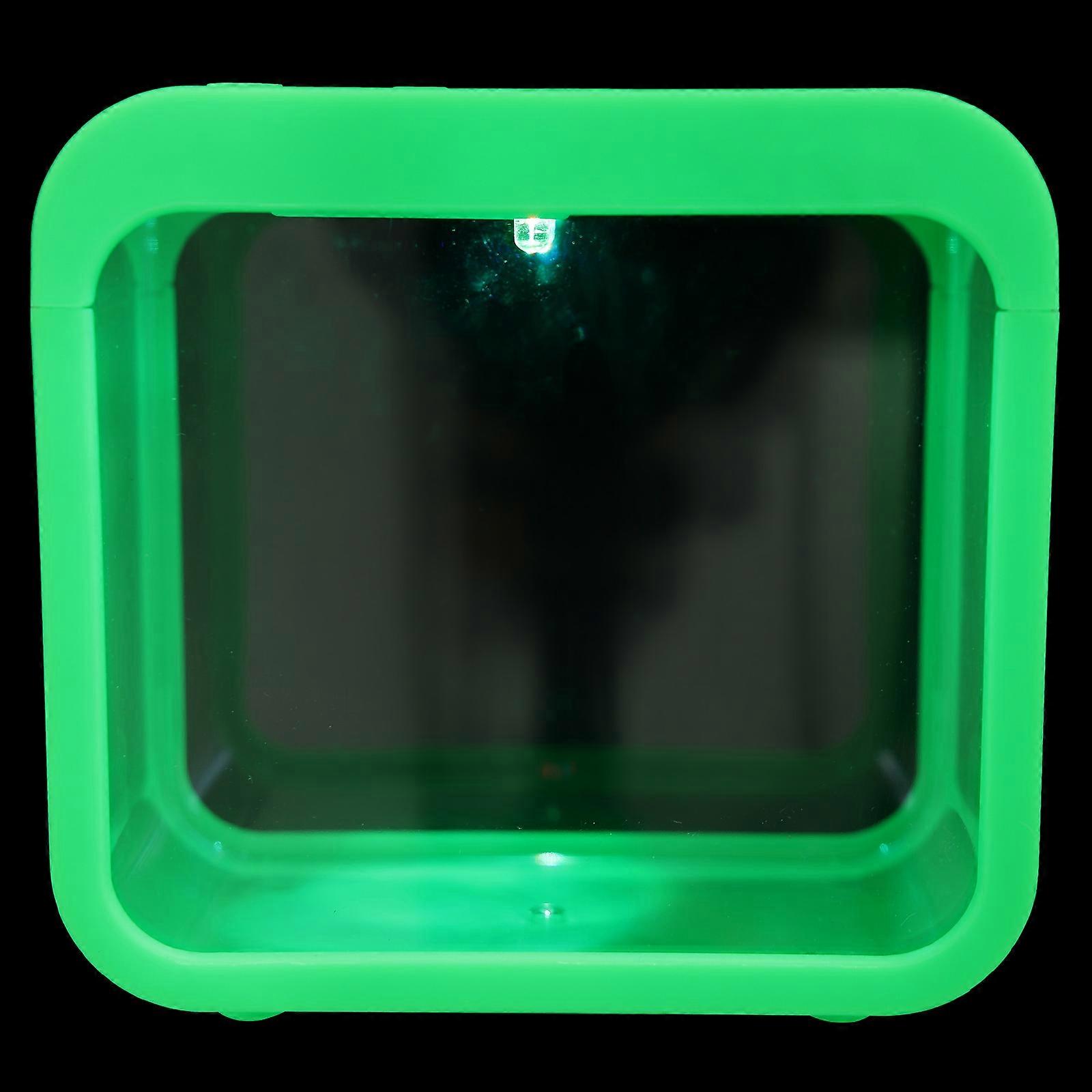 Betta Fish Tank Mini Square Aquarium for Bedroom Desktop Small Fish Tanks Green Color Detachable 1Pack