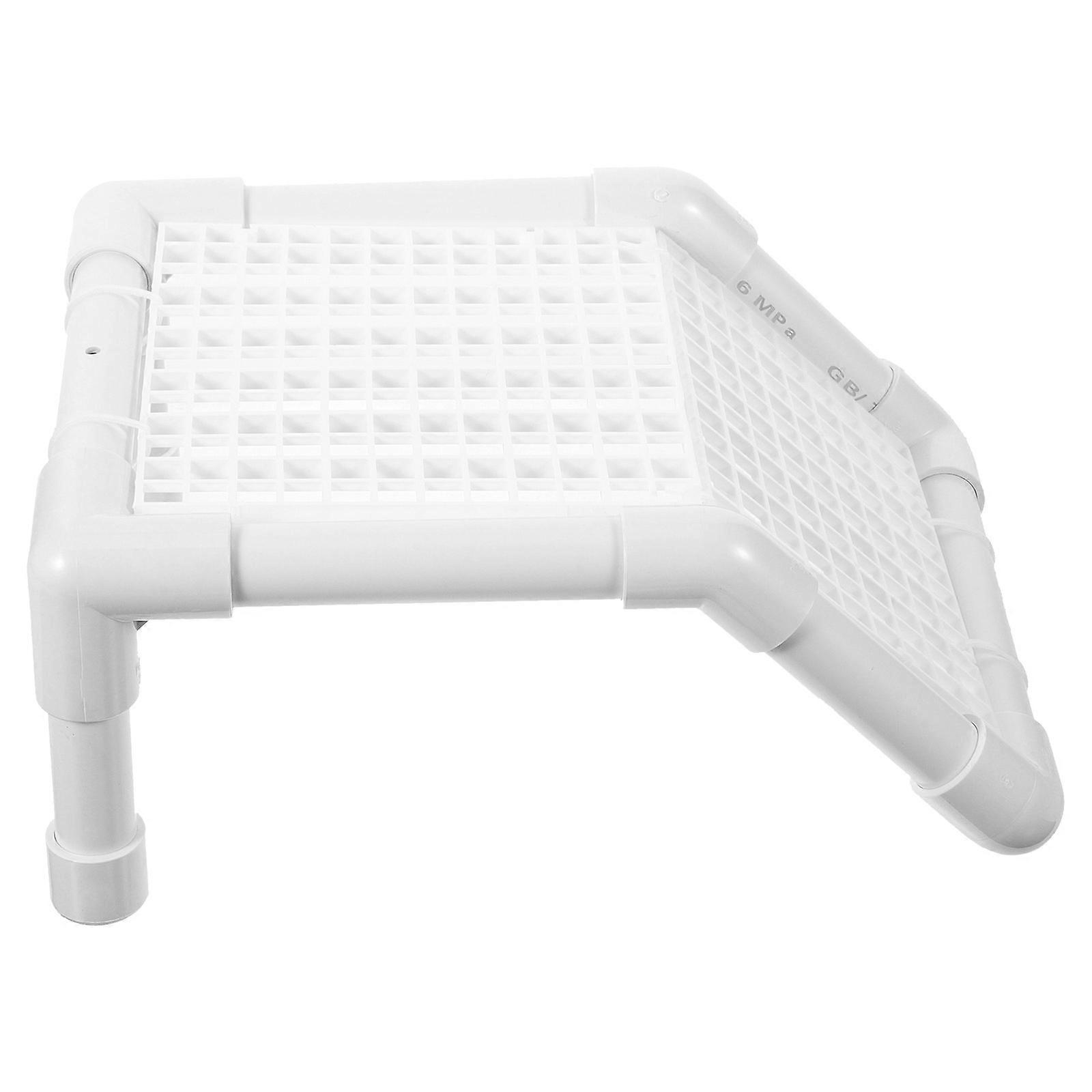 Turtle Basking Ramp Reptile Tank Accessory For Aquarium White 9.8X7.9X3.9in Resting 1Pcs