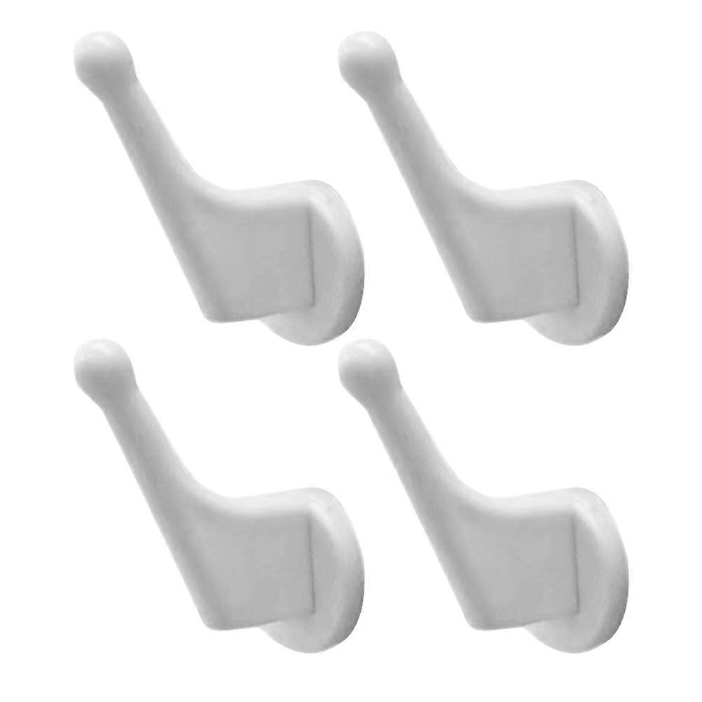 Hanging Hooks For Bathroom Towel Holder Wall Mounted Heavy Duty 4Pcs White Plastic