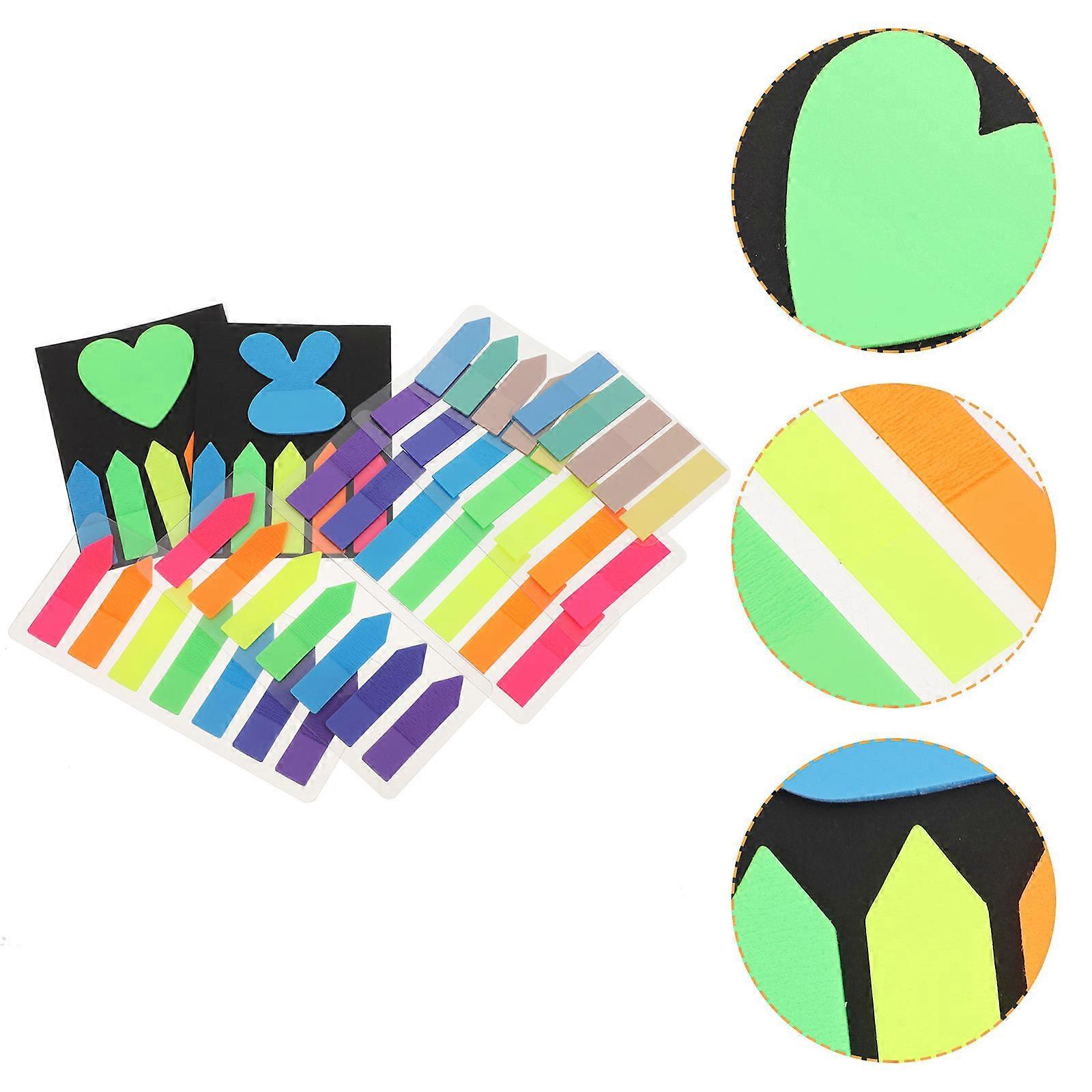 Sticky Book Tabs Memo Stickers Arrow Shape Library Use Fluorescent Colors Writable 1Set