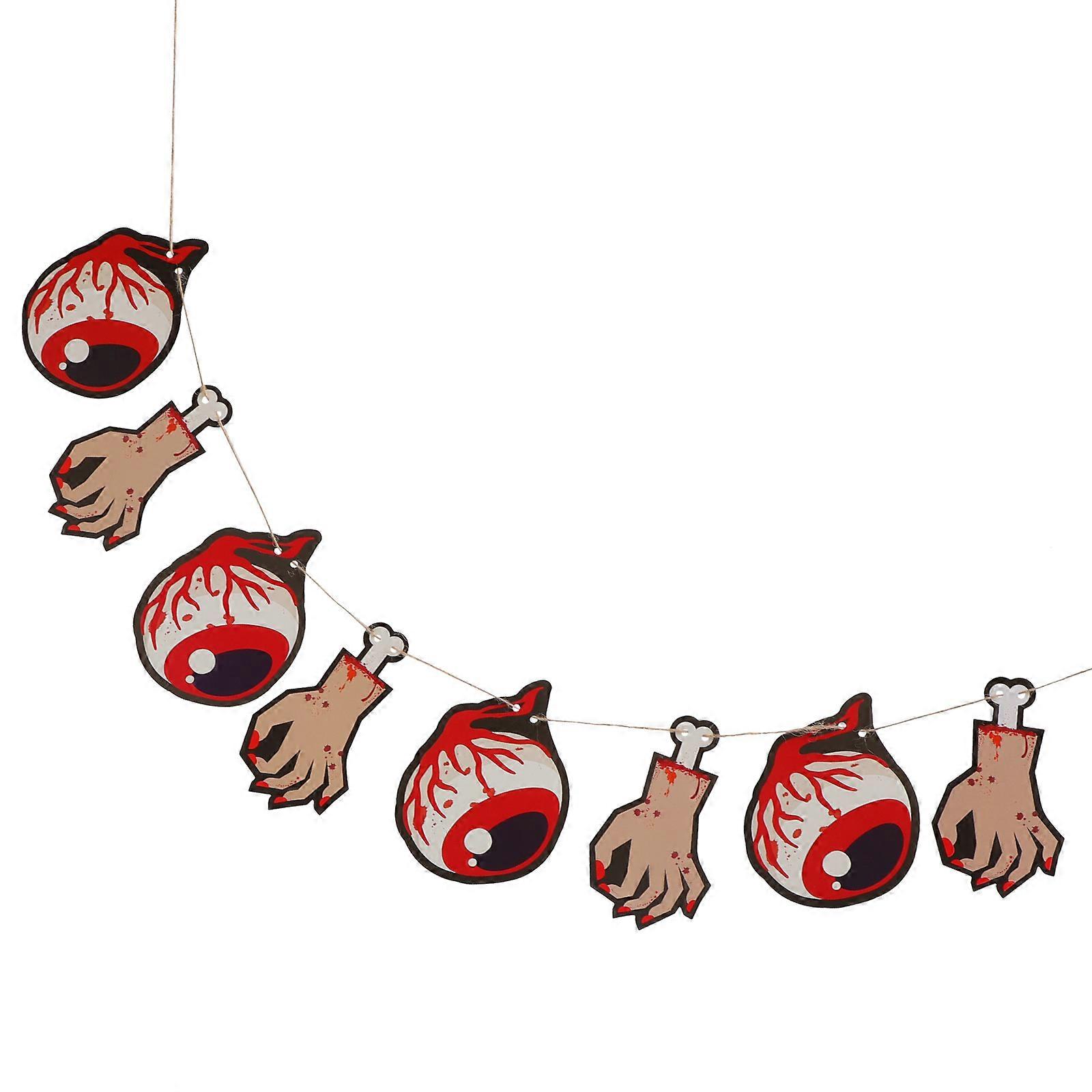 Hanging Banner For Halloween Party Decoration Triangular Flags Assorted Color 13x7.6cm 1 Set