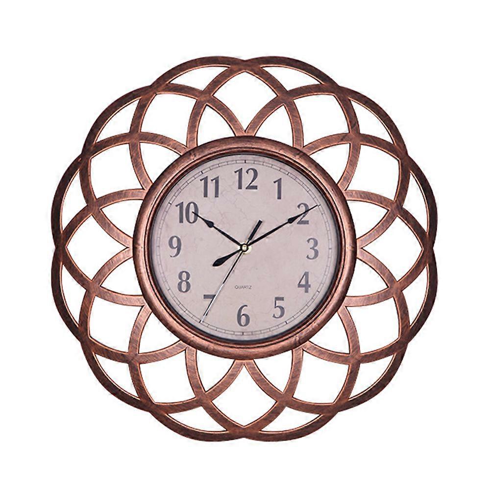 European Vintage Clock Round Hanging Clock For Pub And Bronze 1Pcs