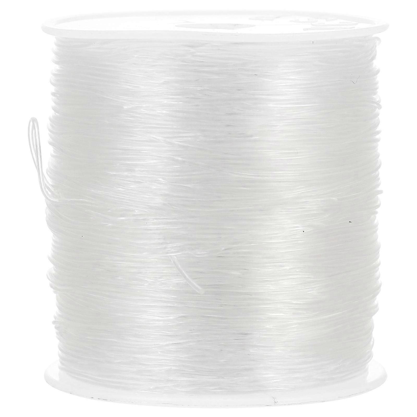 Elastic Bracelet Rope Crystal String Diy Crafts Bead Weaving Round White 100X0.08cm 1 Roll