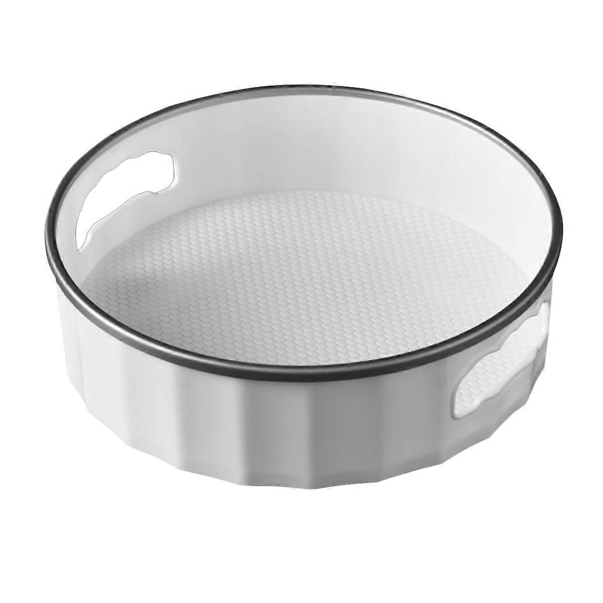 Condiment Organizer Rotating Storage Rack Daily Use Bathroom Silver Gray 22.8x22.8x7.8 Cm Cosmetic Storage 1Set