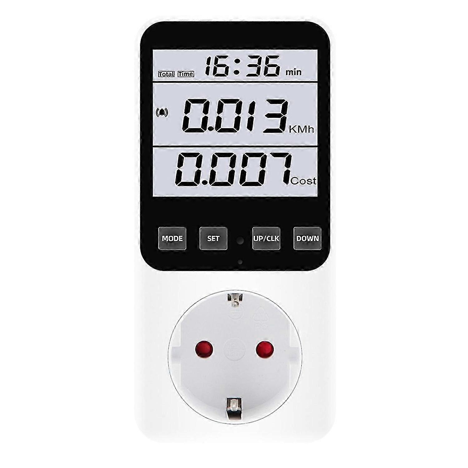 EU Plug,Digital Energy Meter Wattmeter Socket Voltage Power Consumption AC230V 16A Electricity Analy