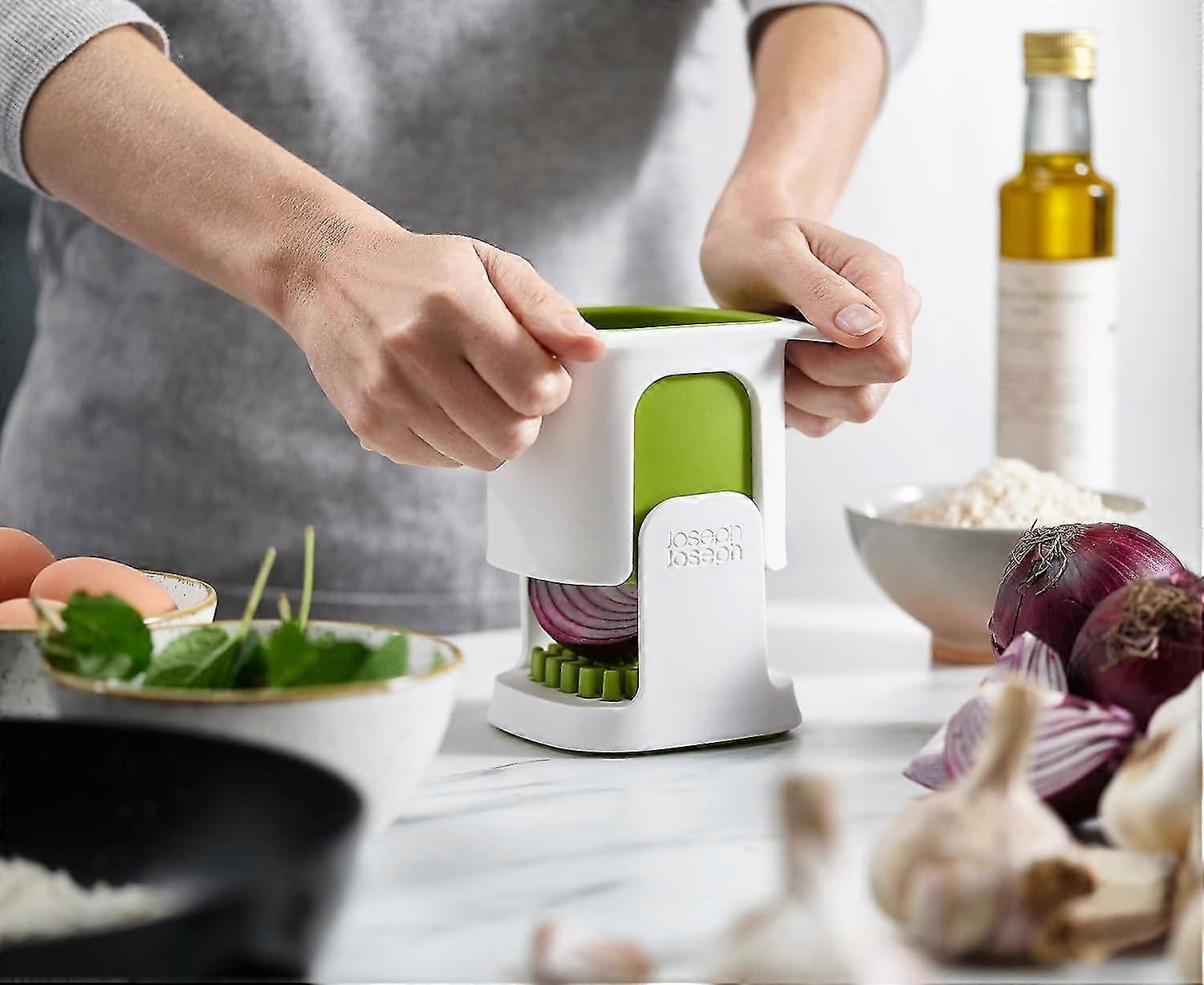 Joseph Joseph Chopcup Vegetable Chopper Fruit Cutter Veg Dicer Stainless Steel White
