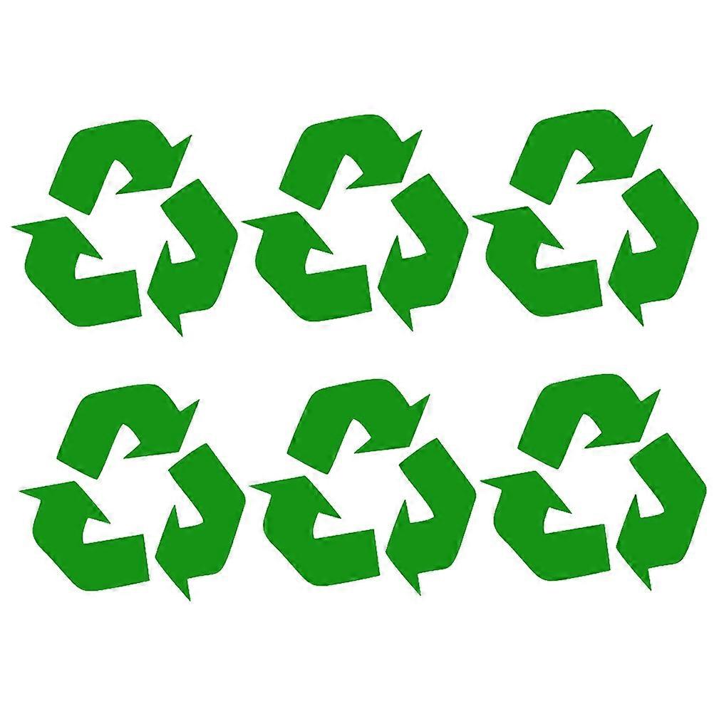 Bin Label Sticker Recycle Symbol Trashcan Decal Trash Bin Indoor Use Green 12.7x12.7cm Garbage Separation 6Pack
