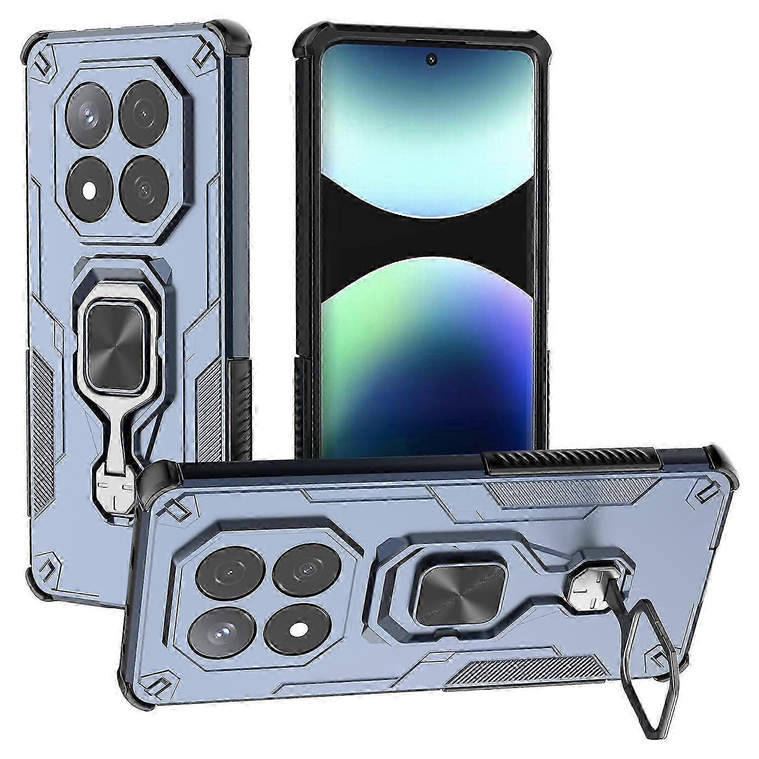 Rotatable Ring Kickstand PC + TPU Shockproof Phone Cover Compatible with Certain Brand - Green