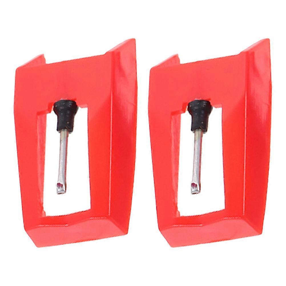 Replacement Red Stylus Cartridge for Record Player Needle 2Pcs Vinyl Turntable