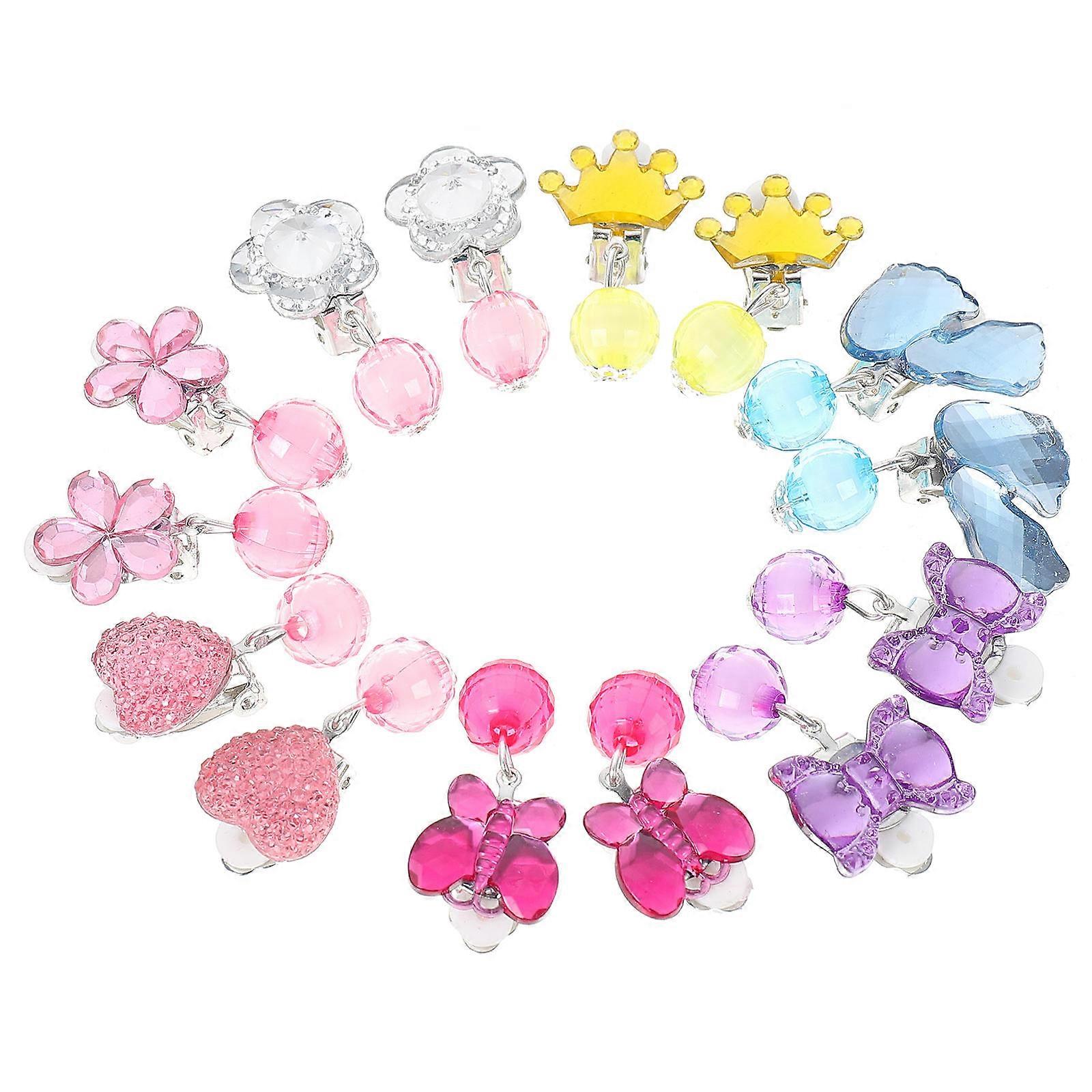 7 Pairs Clip On Earrings Set – Decorative Non Pierced Ear Clips for Parties, Daily Wear, Costumes & Dress Up – Assorted Styles