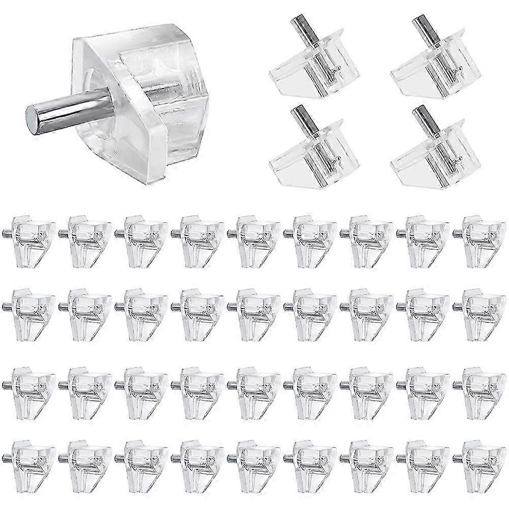 50 Pieces 3 mm Clear Shelf Support Pegs Clips for Cabinet Shelves